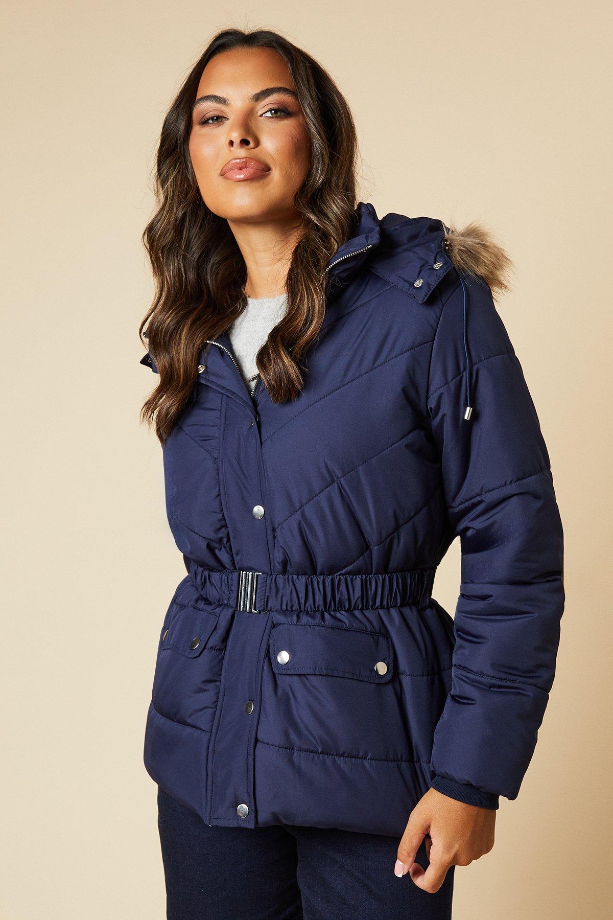 Puffer Jacket Dorothy Perkins Belted Coat Dorothy Perkins Navy