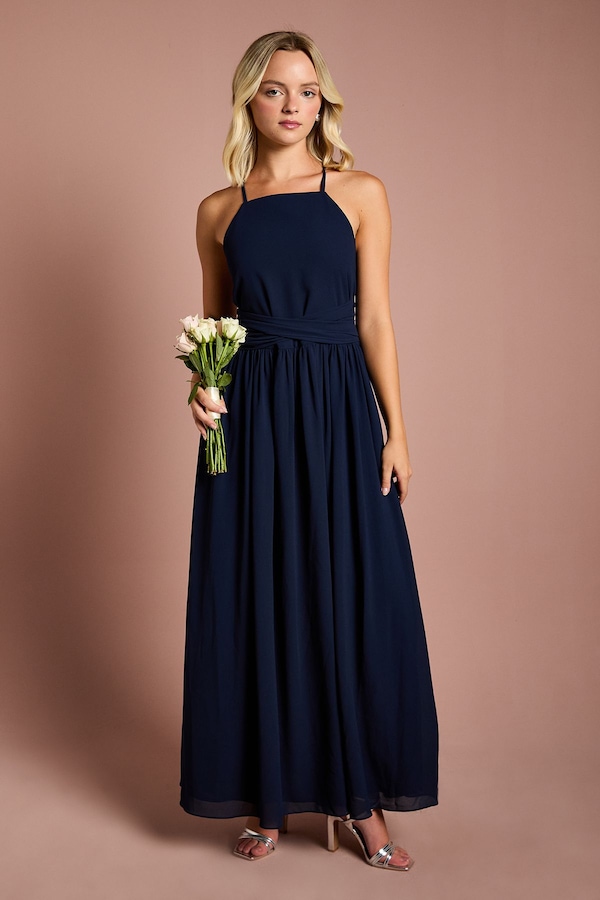 Coast Teen Coast Cross Front Detail Cami Bridesmaid Dress Navy