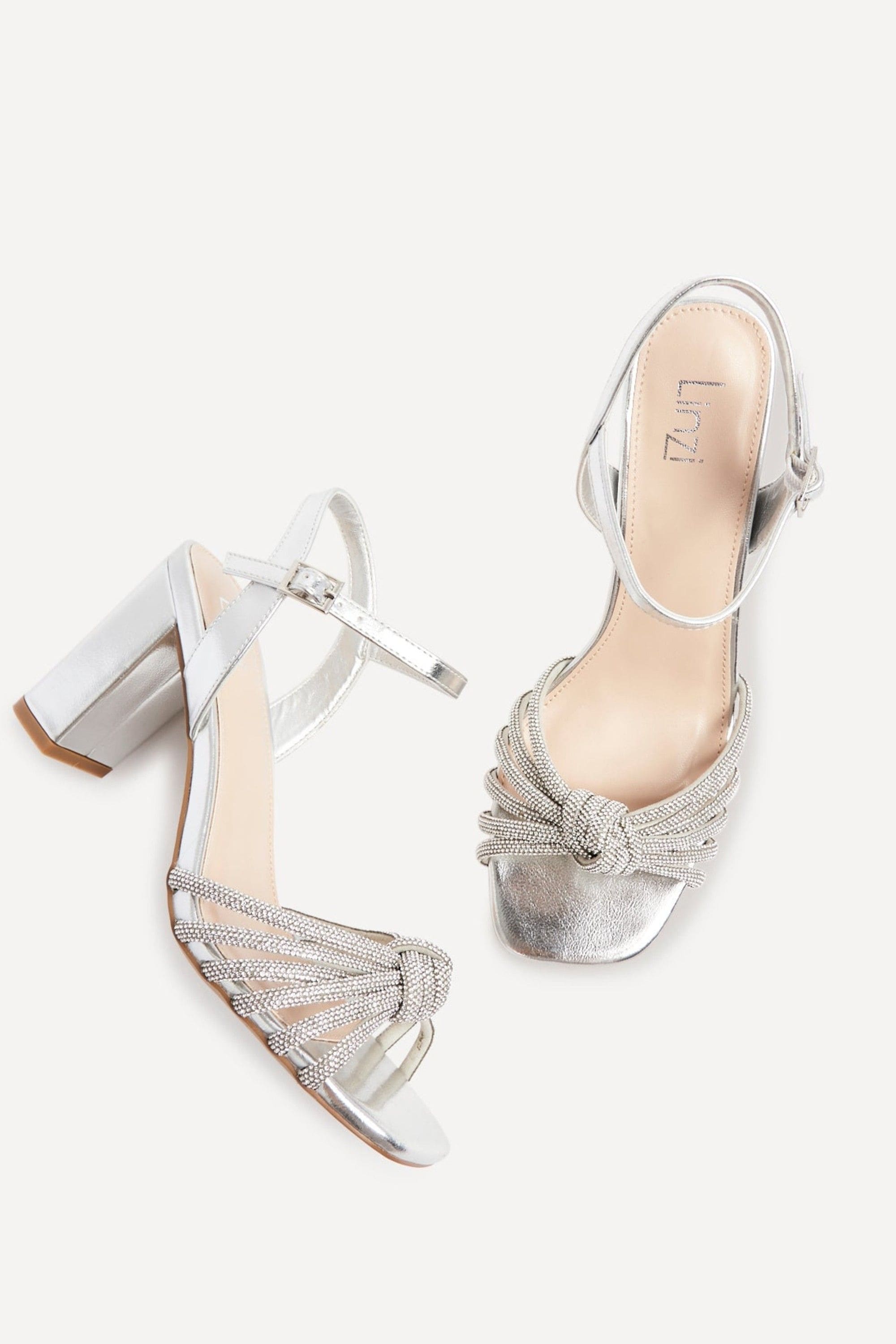 Linzi Sanora Silver Faux Leather Block Heel image 4