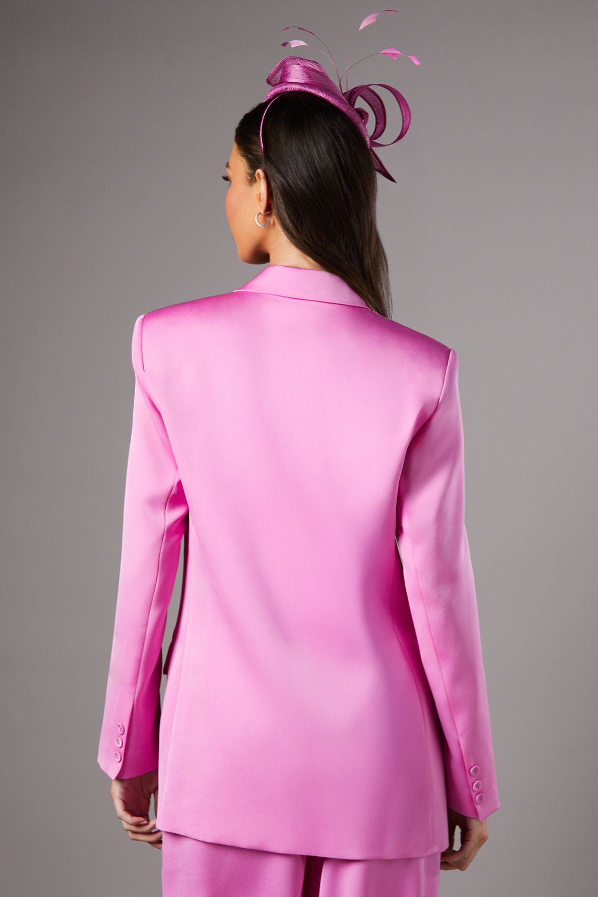 Coast Satin Double Breasted Blazer Magenta image 3