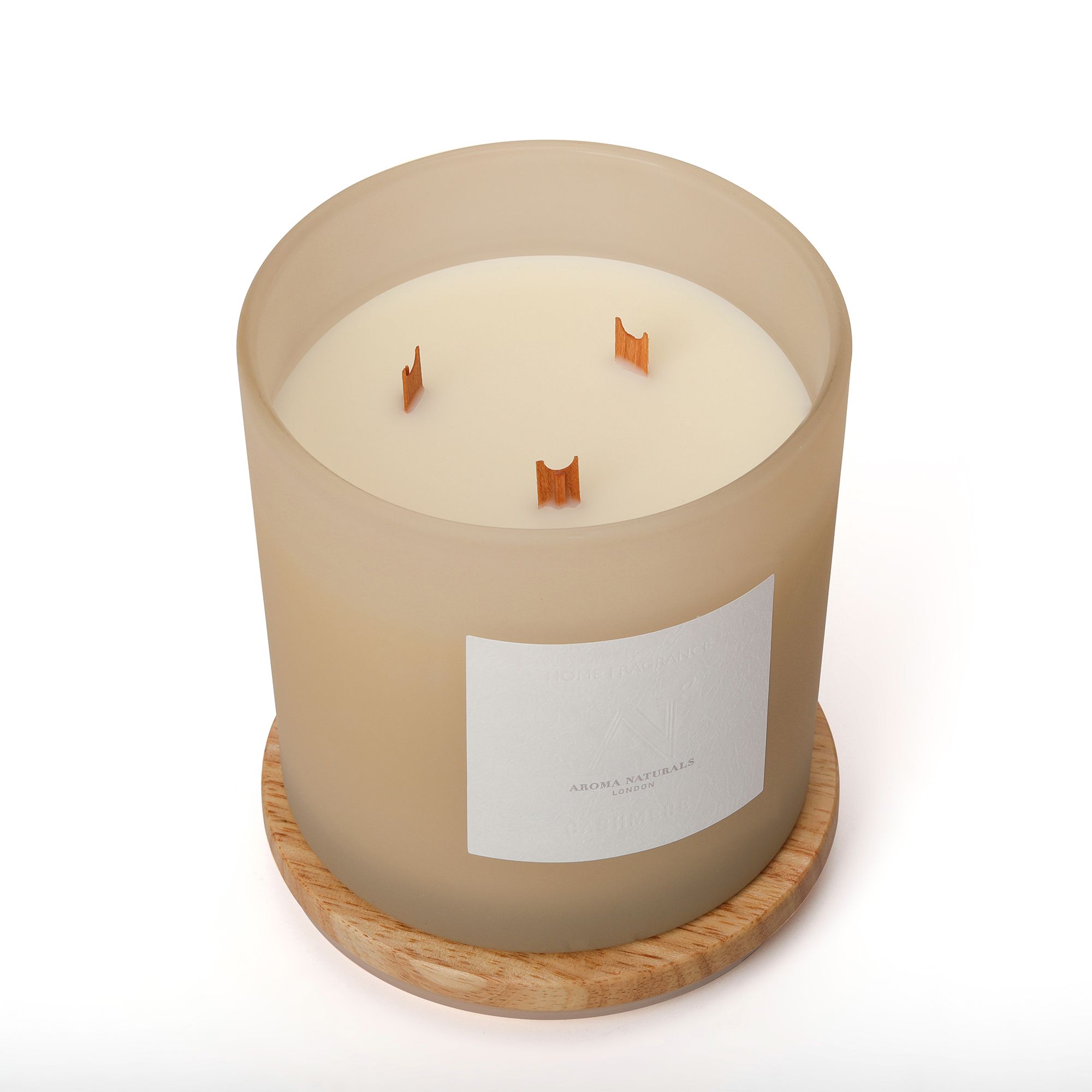 Aroma Naturals Frosted Decadence Glass Candle - Cashmere Scent image 4