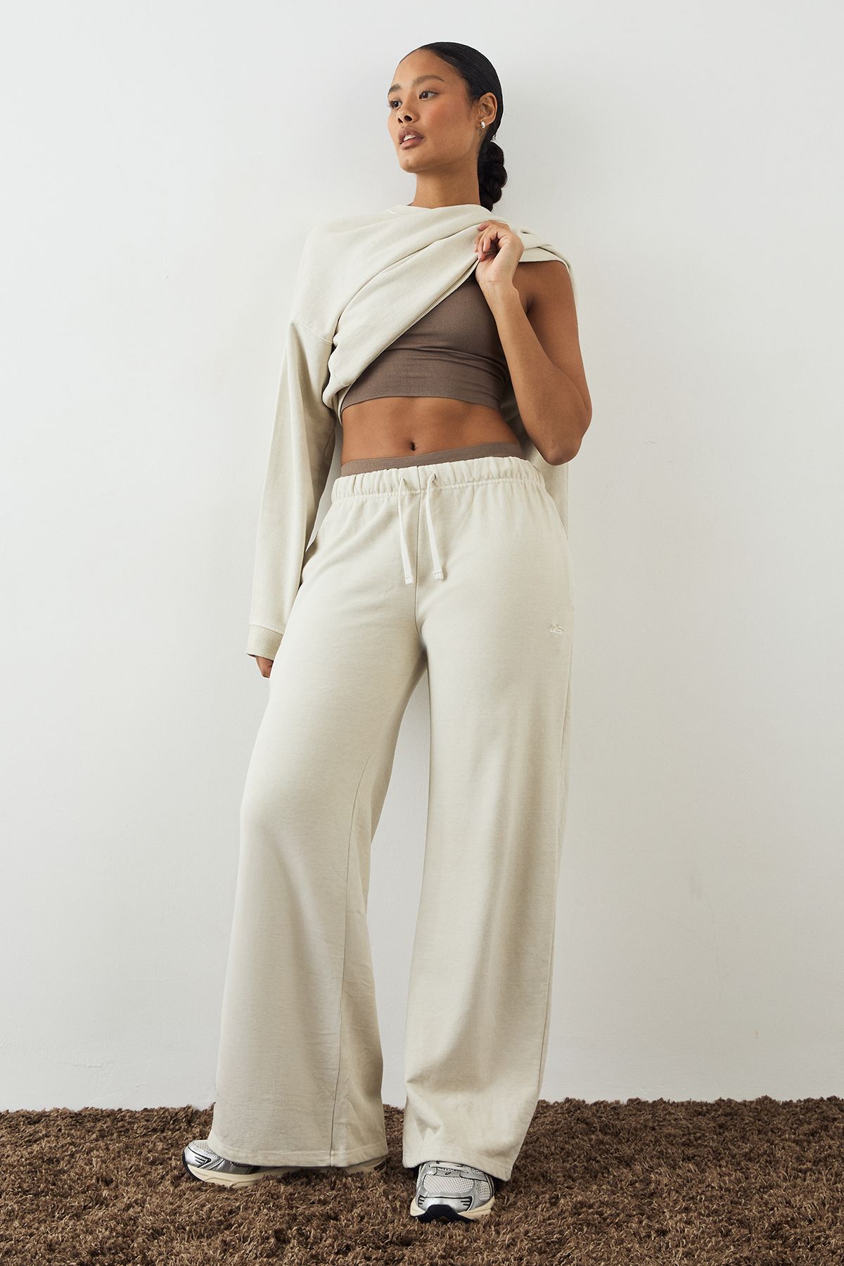 DSGN Studio DSGN Studio Premium Heavyweight Washed Straight Leg Jogger Ecru image 1