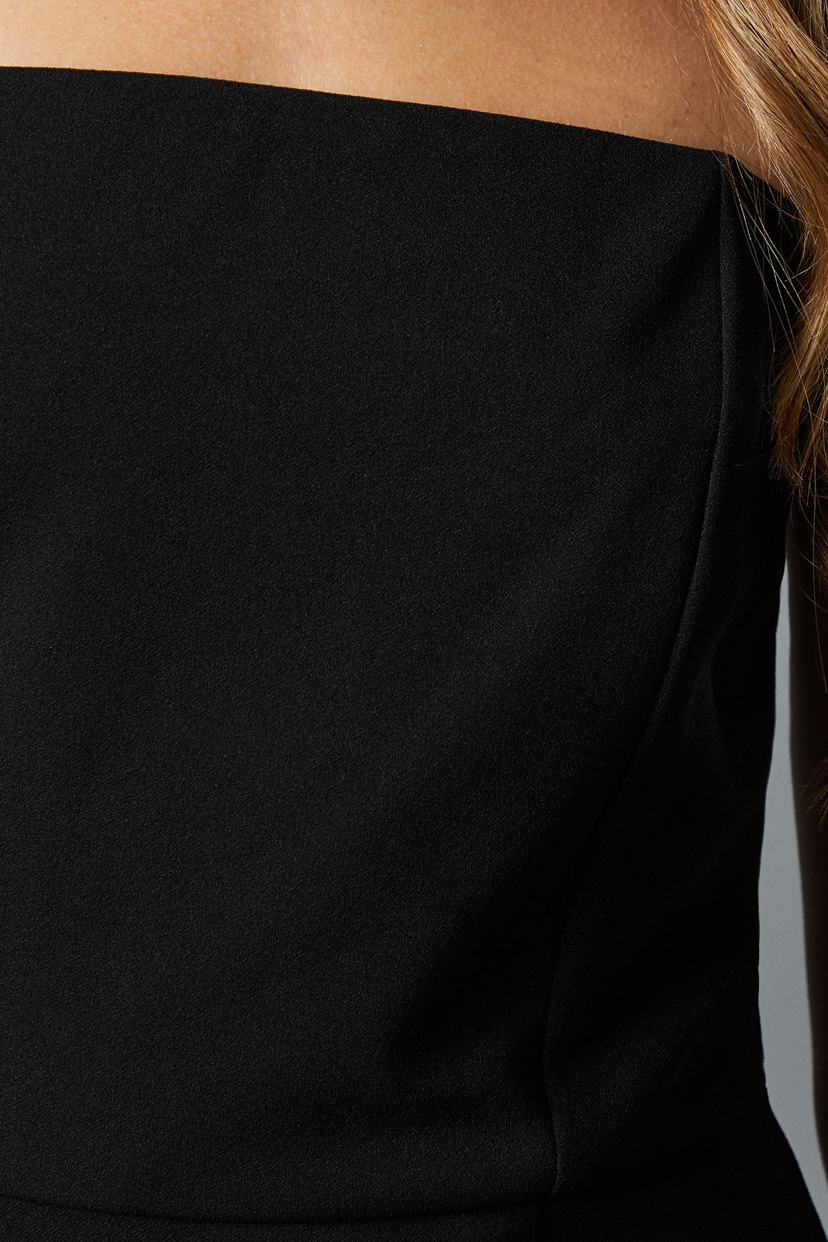 Coast Strapless Fitted Maxi Dress with Tulle Fishtail Hem Black image 5