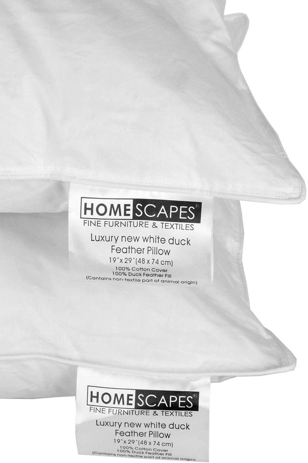 Homescapes White Duck Feather Pillow Pair image 6