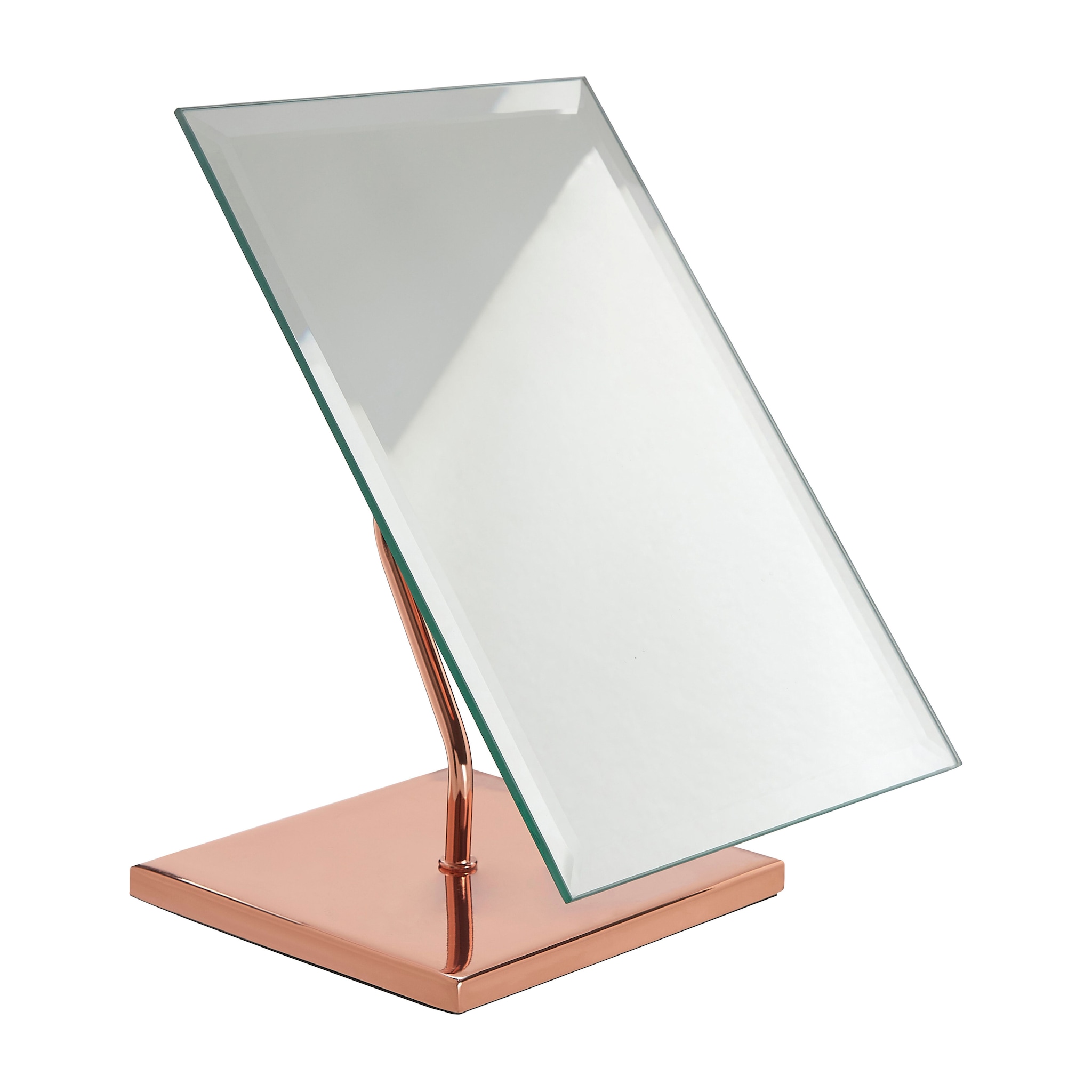 Orsina Bevelled Glass Rose Gold Table Mirror, Iron Mirror,  Small Table Mirror, Shaving Mirror For Daily Grooming image 1