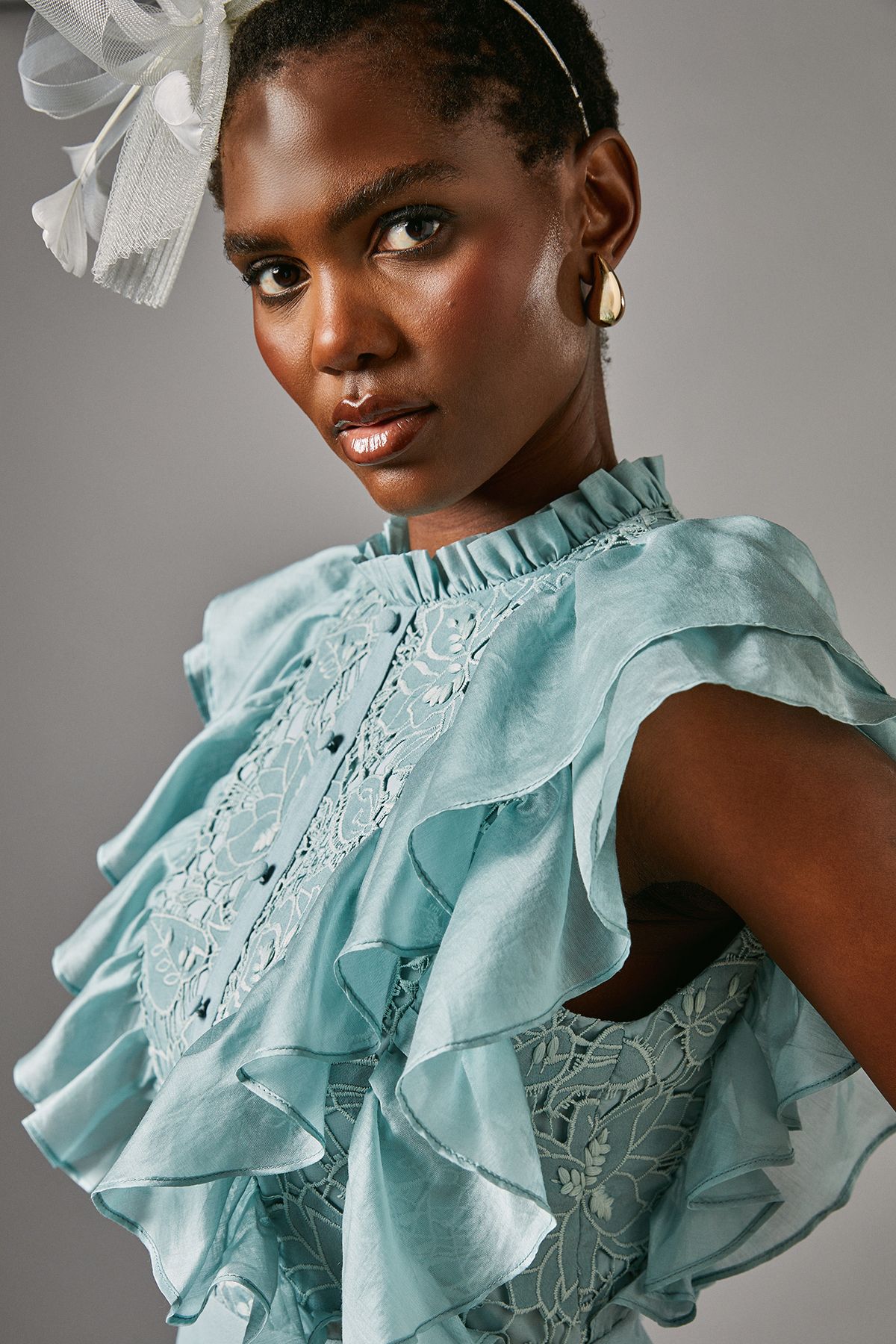 Coast Frill Lace Sleeveless Jumpsuit Mint image 4