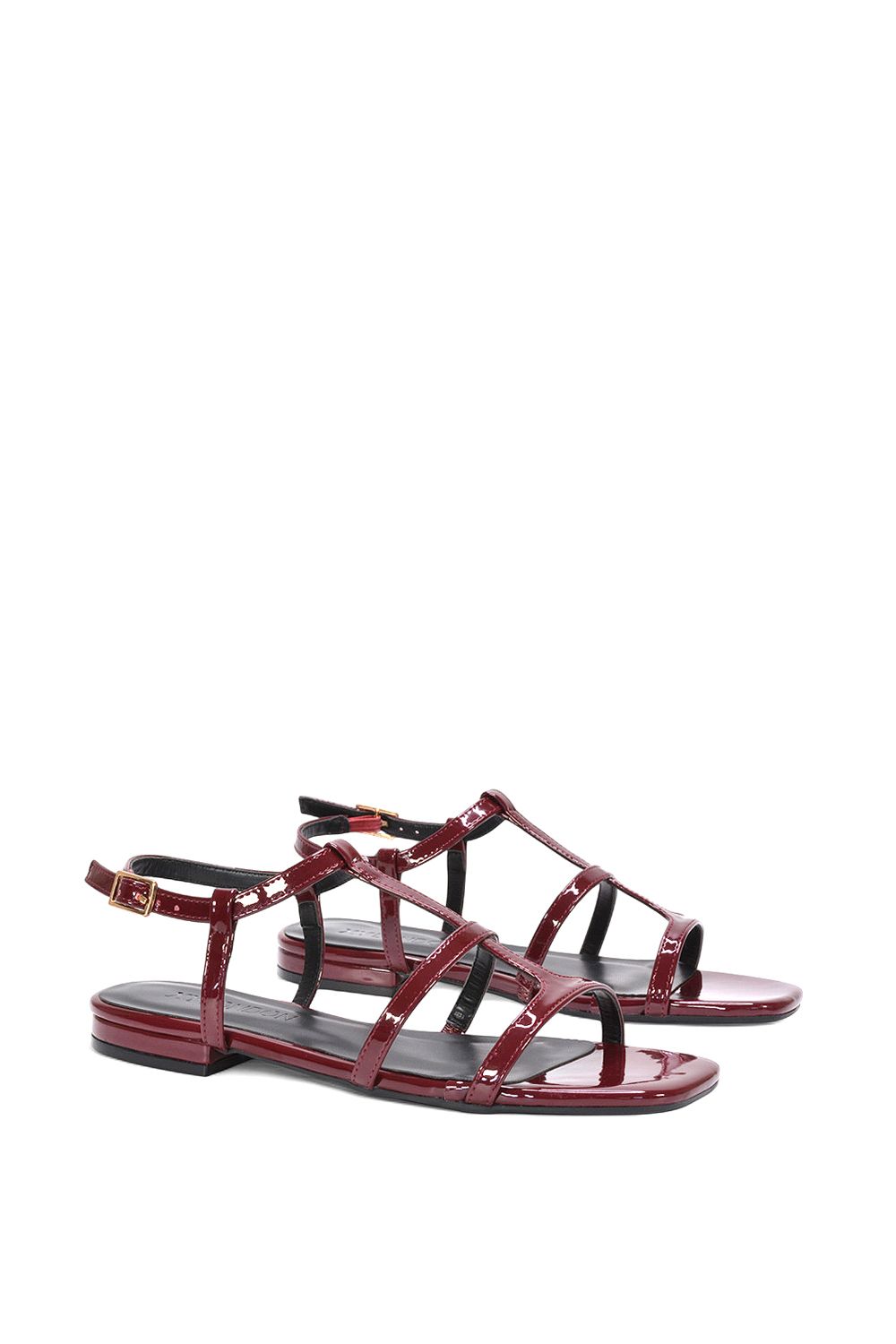 XY London 'Danielle' Flat Strappy Caged Square Toe Sandals With Buckle image 3
