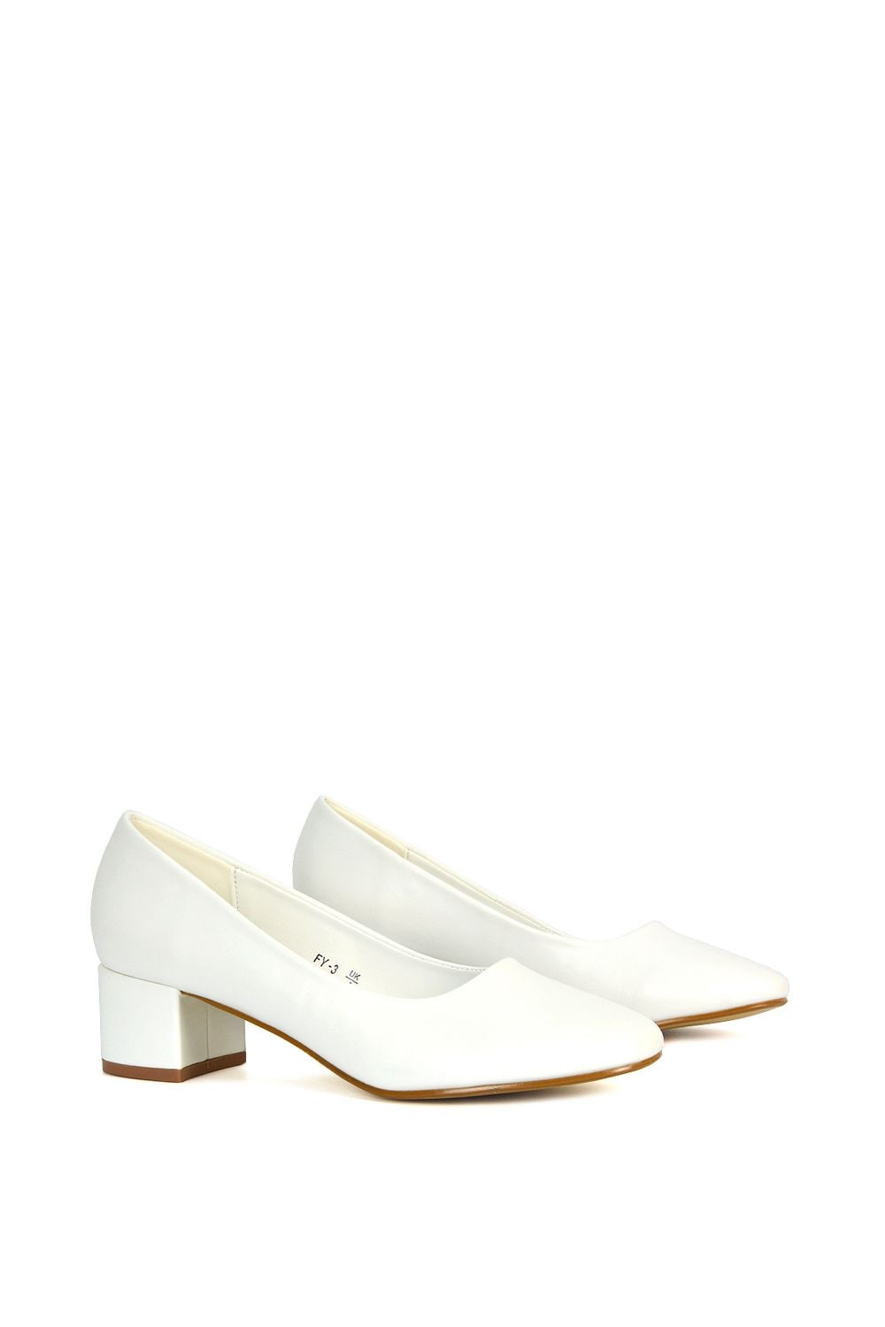 XY London 'Liberty' Low Block Heel Round Toe Slip On Court Shoes image 3