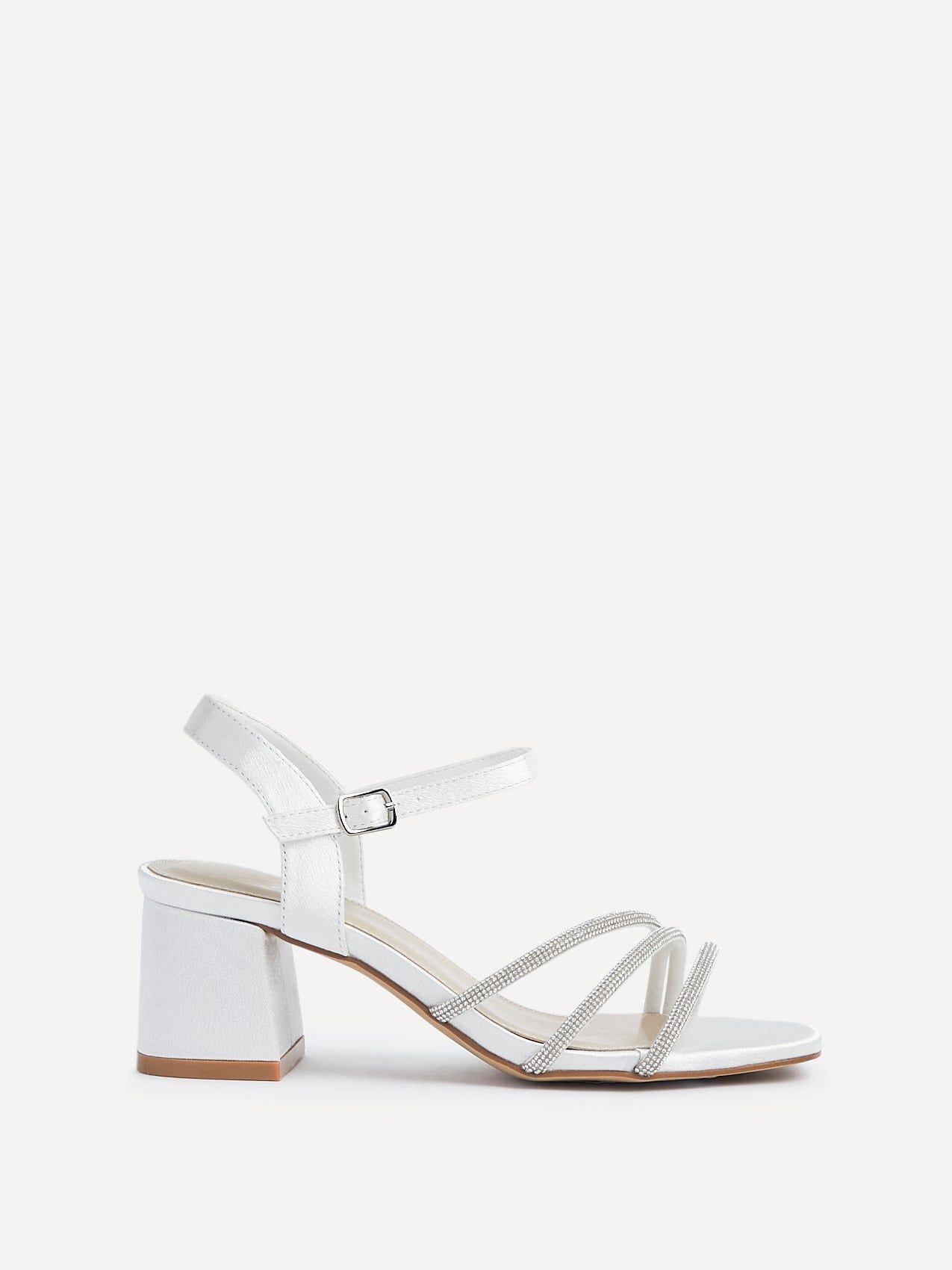 Linzi Mariah Wide Fit Bridal Ivory Diamante Heels