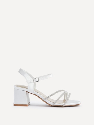 Linzi Mariah Wide Fit Ivory Satin Open Back Heel