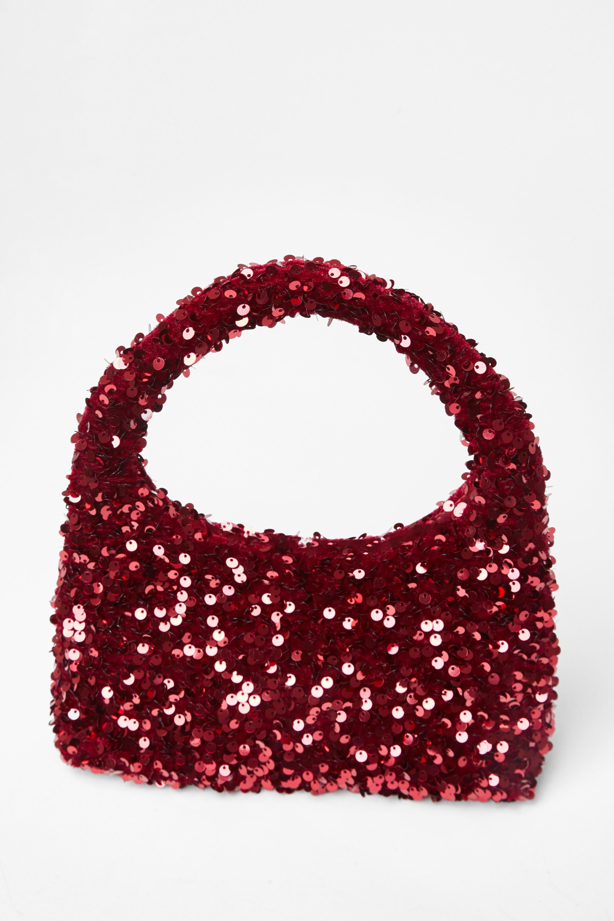 Quiz Burgundy Sequin Top Handle Bag image 4