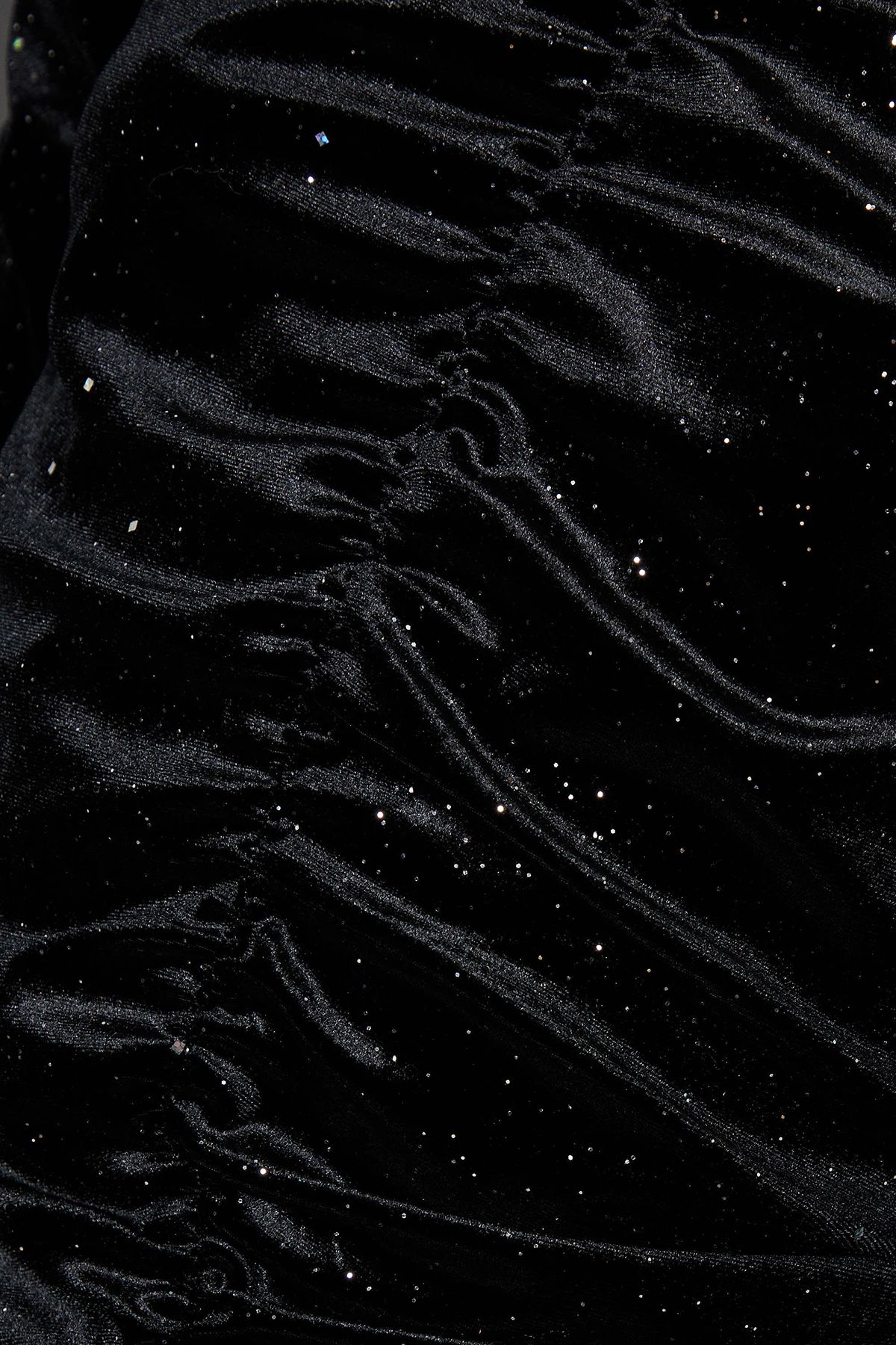 Dorothy Perkins Black Velvet glitter ruched sleeve long sleeve top Black image 5