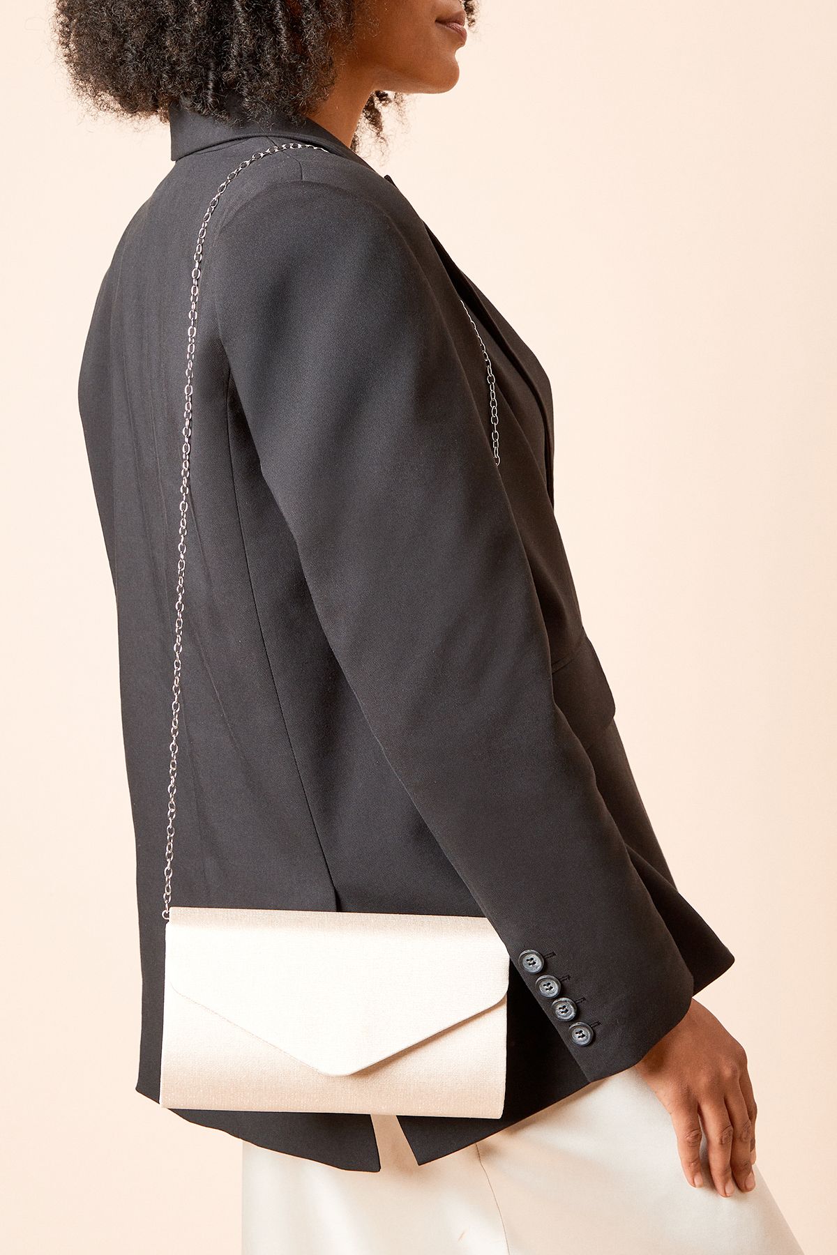 Dorothy Perkins Cairns Glitter Envelope Clutch Bag Beige image 2