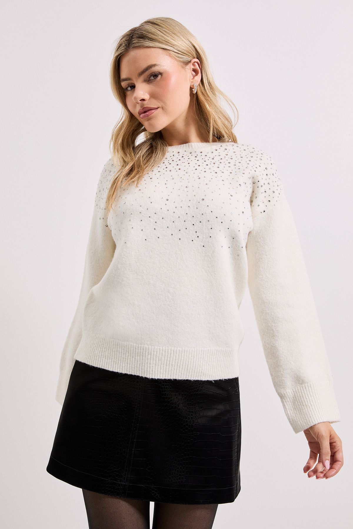 Dorothy Perkins Ivory Scattered Sparkle Jumper Ivory image 2
