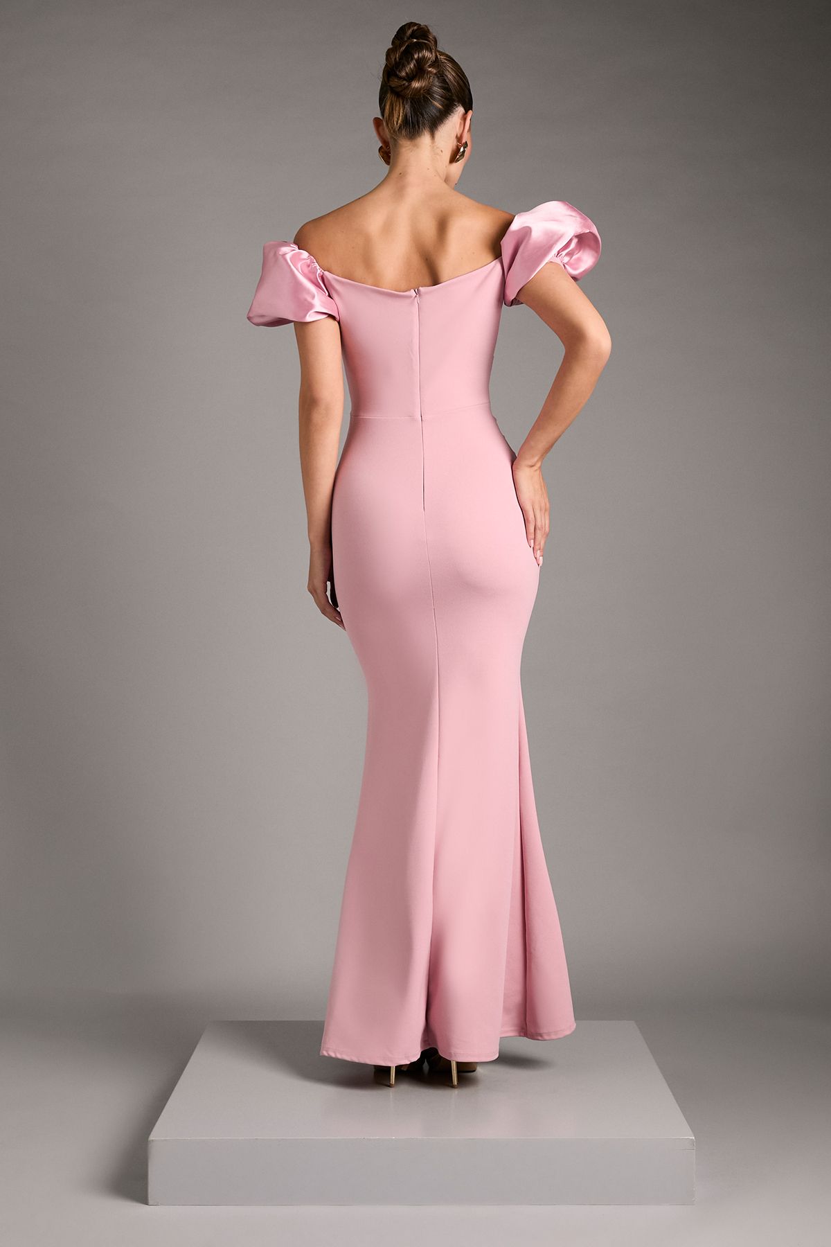 Coast Volume Sleeve Scuba Maxi Dress Blush image 3