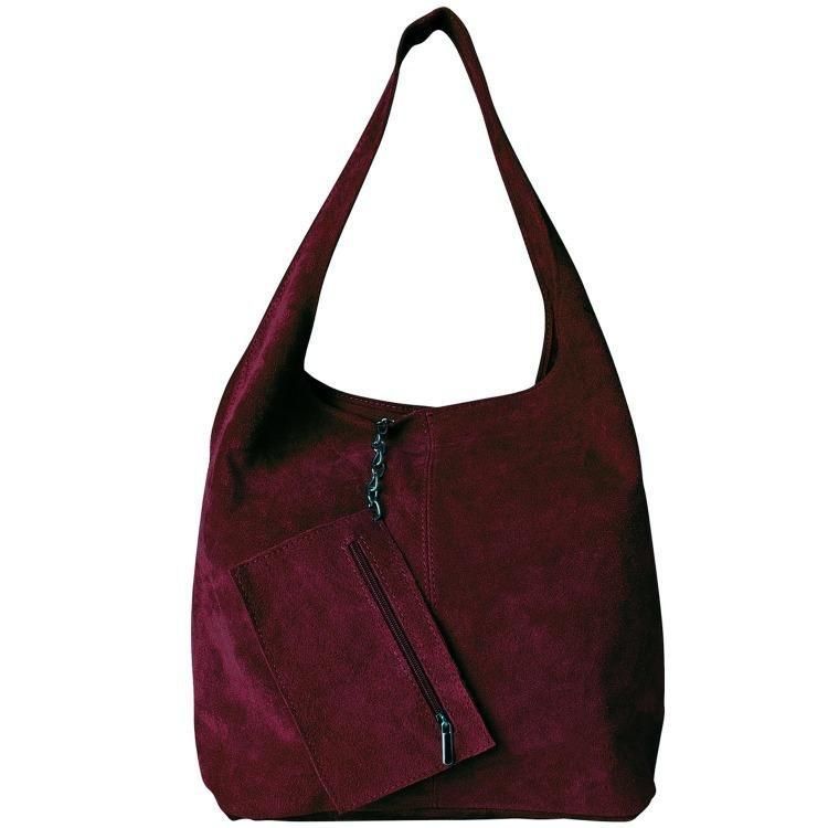 Sostter Maroon Soft Suede Hobo Shoulder Bag | BYXYI image 4