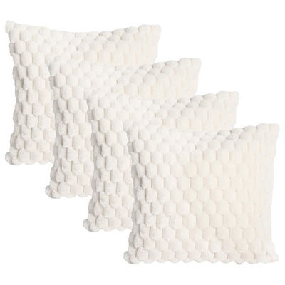 OHS 4 Pack Waffle Faux Fur Cushion Covers - 45 x 45cm