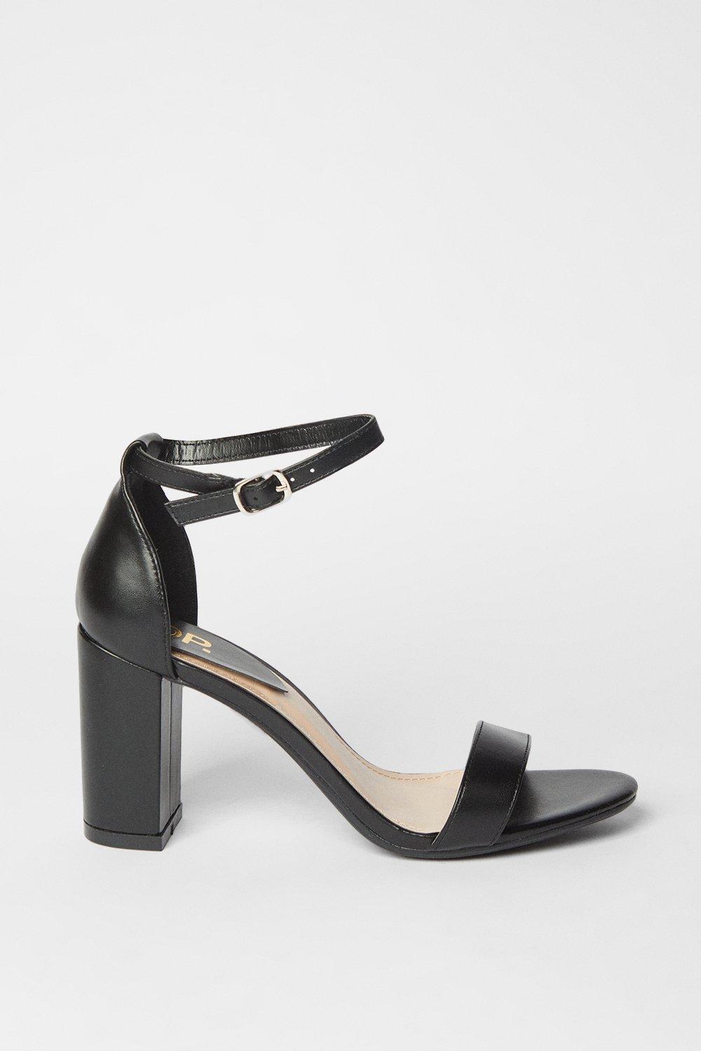 Dorothy Perkins Spark High Block Heel Sandals Black image 2