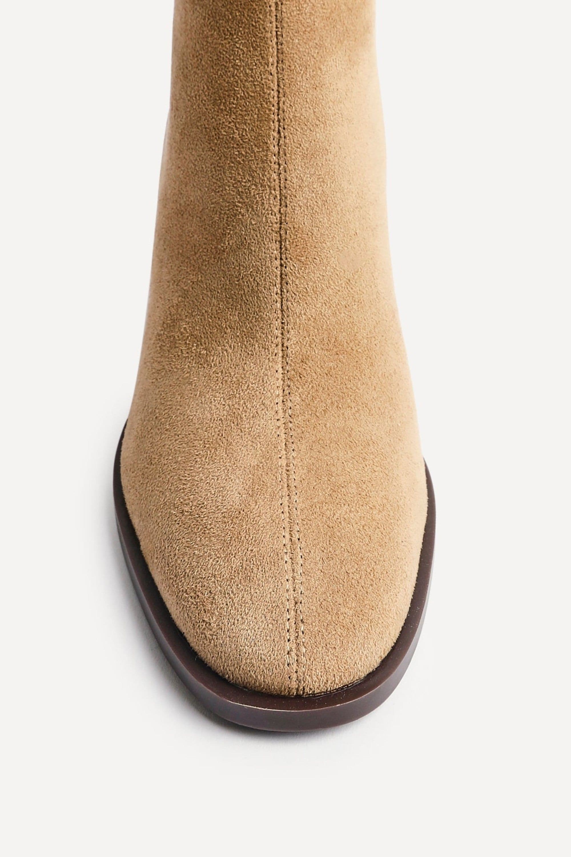 Linzi Orlando Beige Faux Suede Block Heeled Ankle Boot image 4