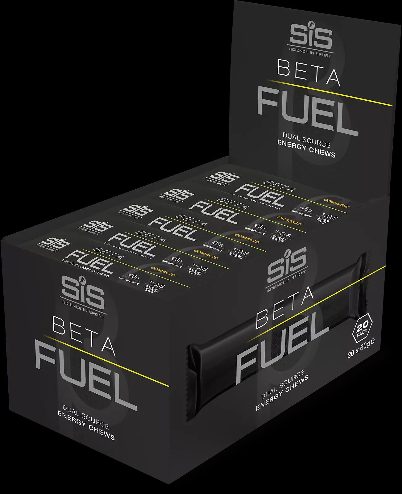 Science in Sport Beta Fuel Dual Source Energy Chews 60g - Orange - 20 Pack image 1