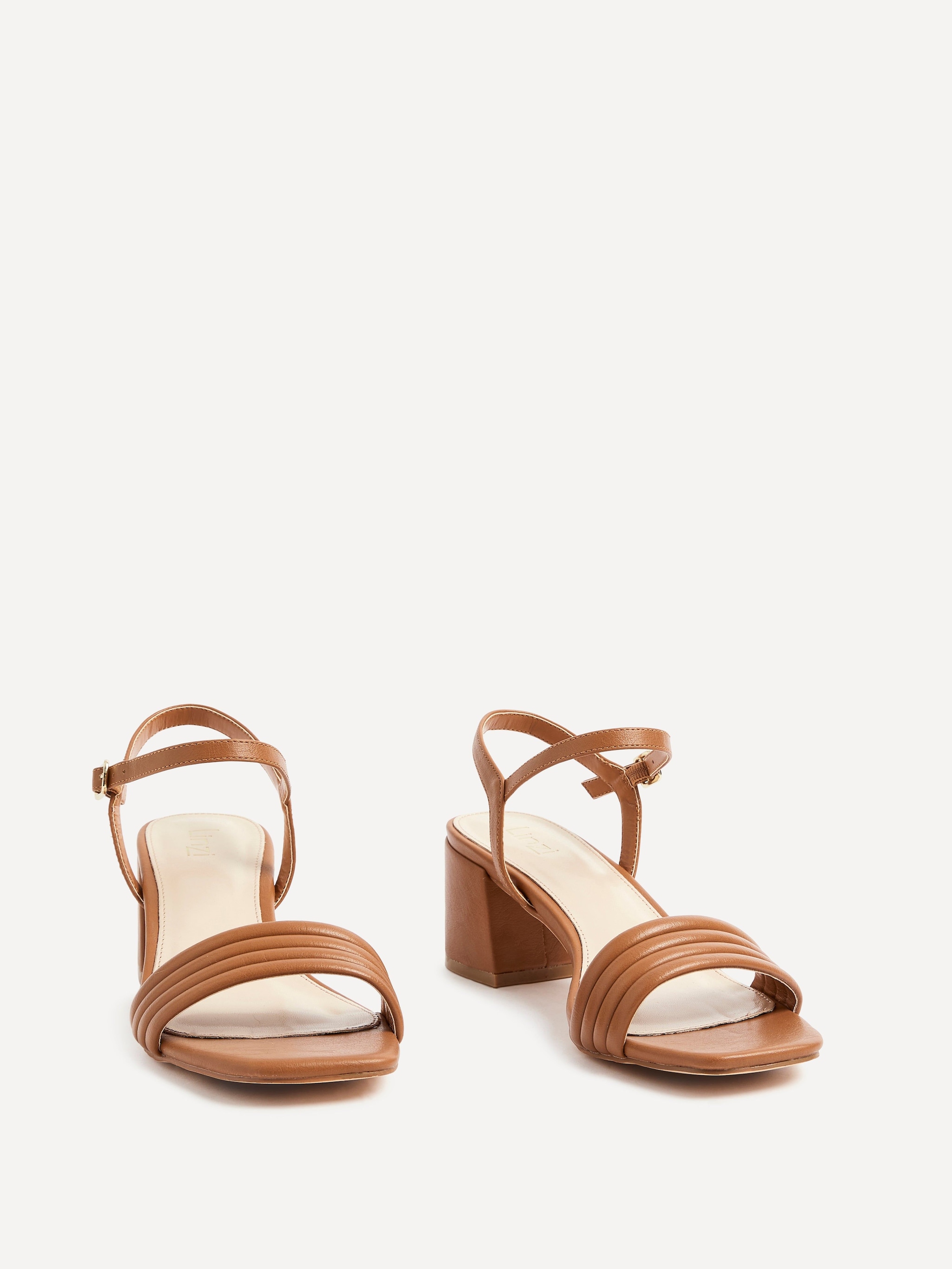 Linzi Toronto Tan Faux Leather Block Heeled Sandal image 3
