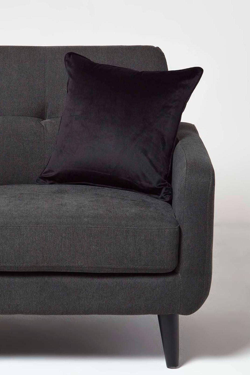 Homescapes Filled Velvet Cushion with Piped Edge 46 x 46 cm image 2