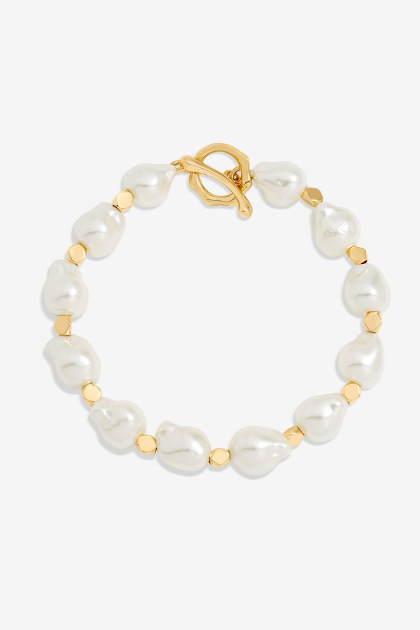 Jon Richard Gold Plated Pearl T Bar Bracelet