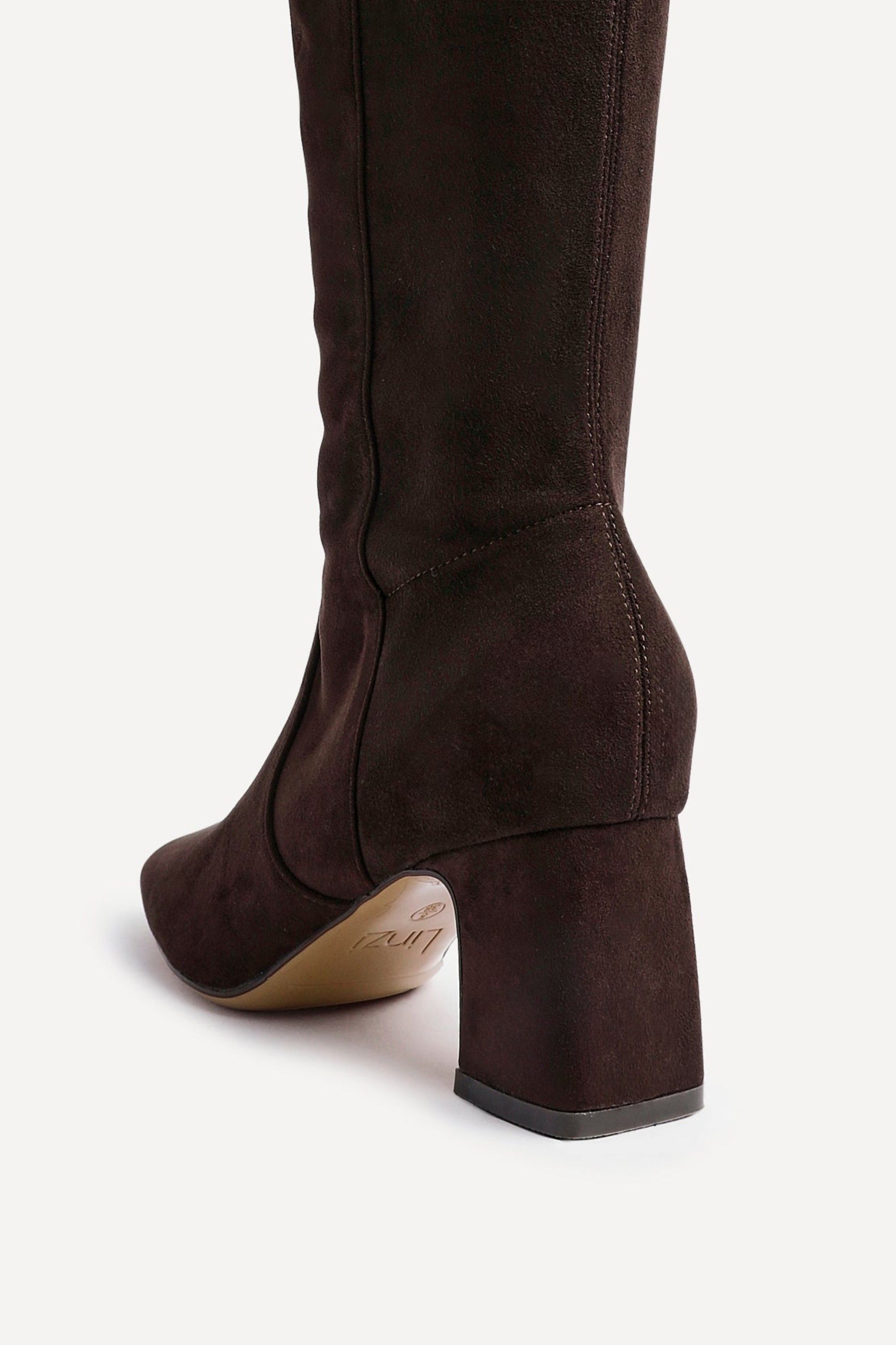 Linzi Slate Brown Faux Suede Knee High Boot image 4