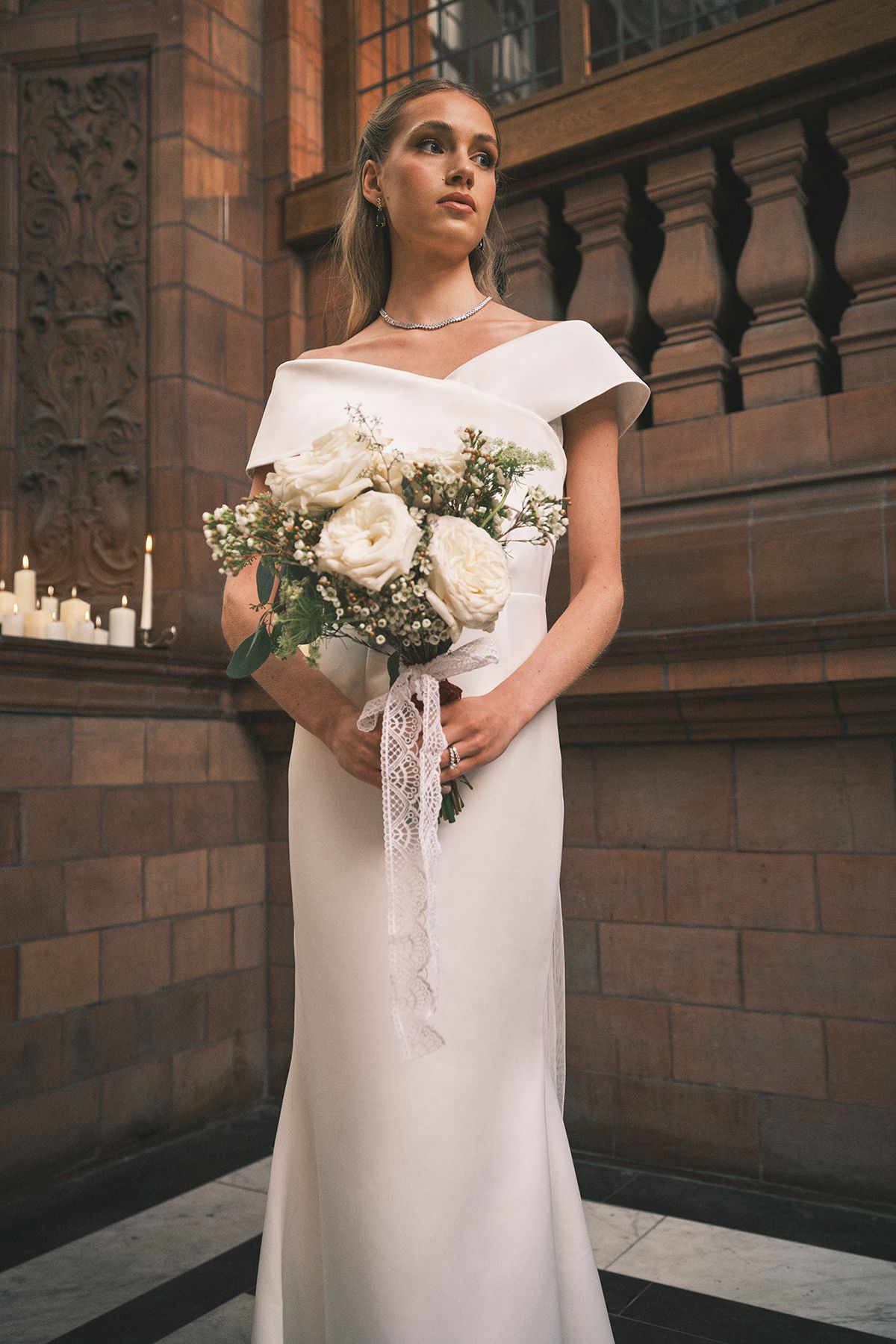 Coast Bardot Bow Back Fishtail Wedding Dress Ivory image 1