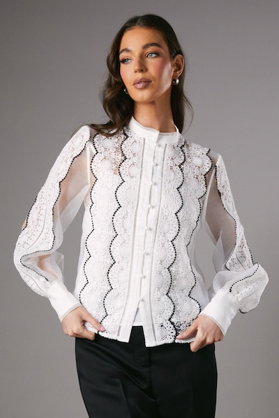 Coast Lace Organza Blouse Ivory