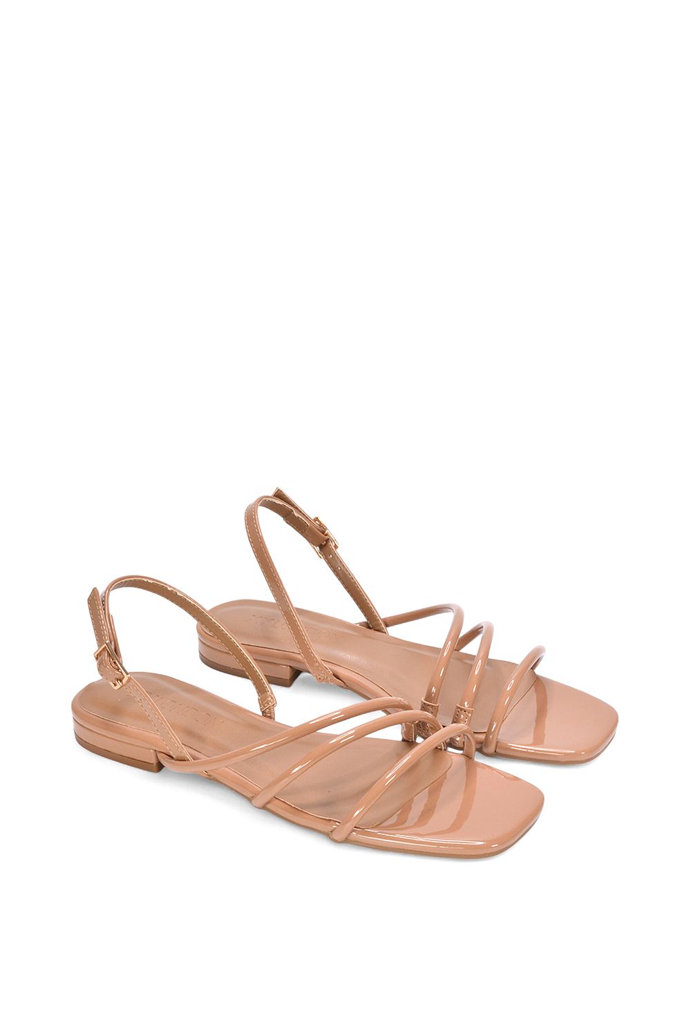 XY London 'Mary' Square Toe Strappy Slingback Flat Sandals image 5