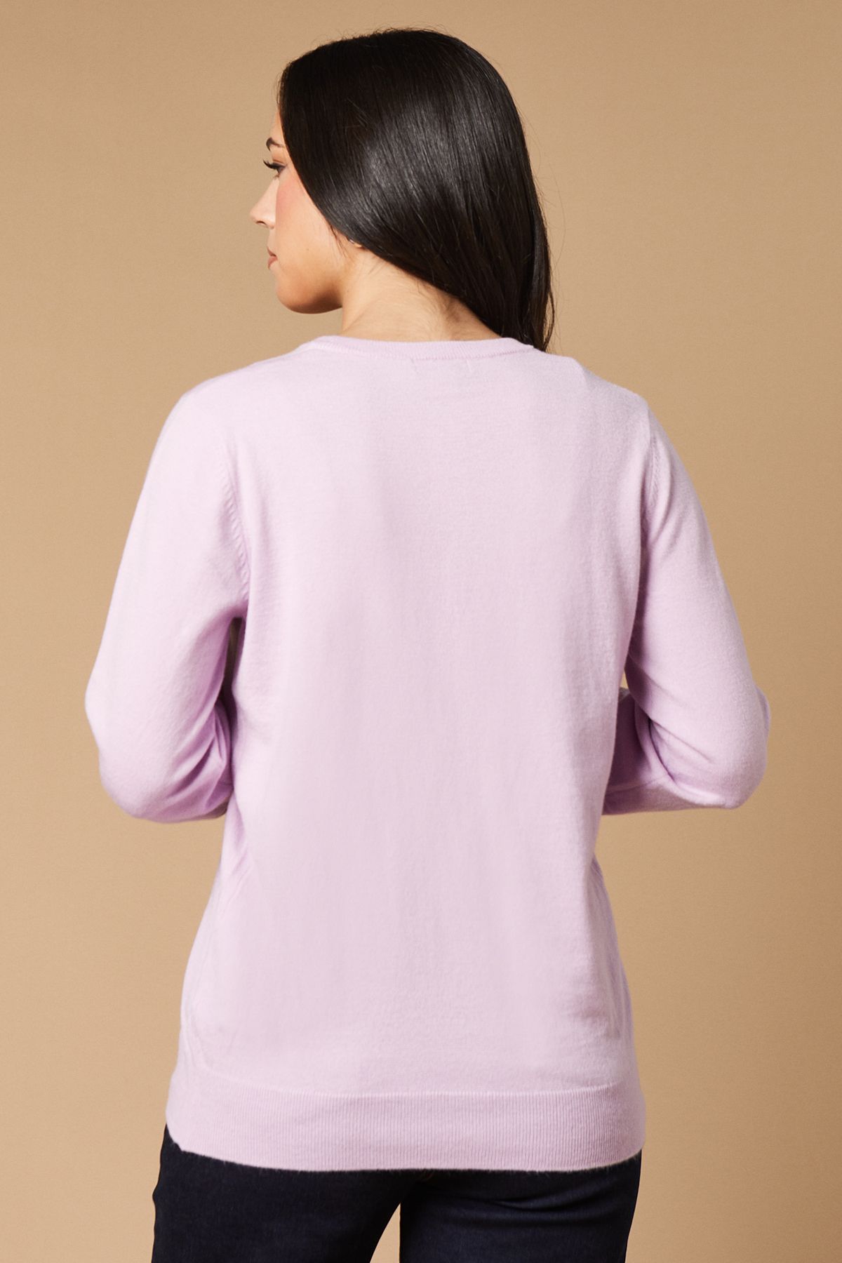 Oasis Milano Knitted Cropped Cardigan Lilac image 3