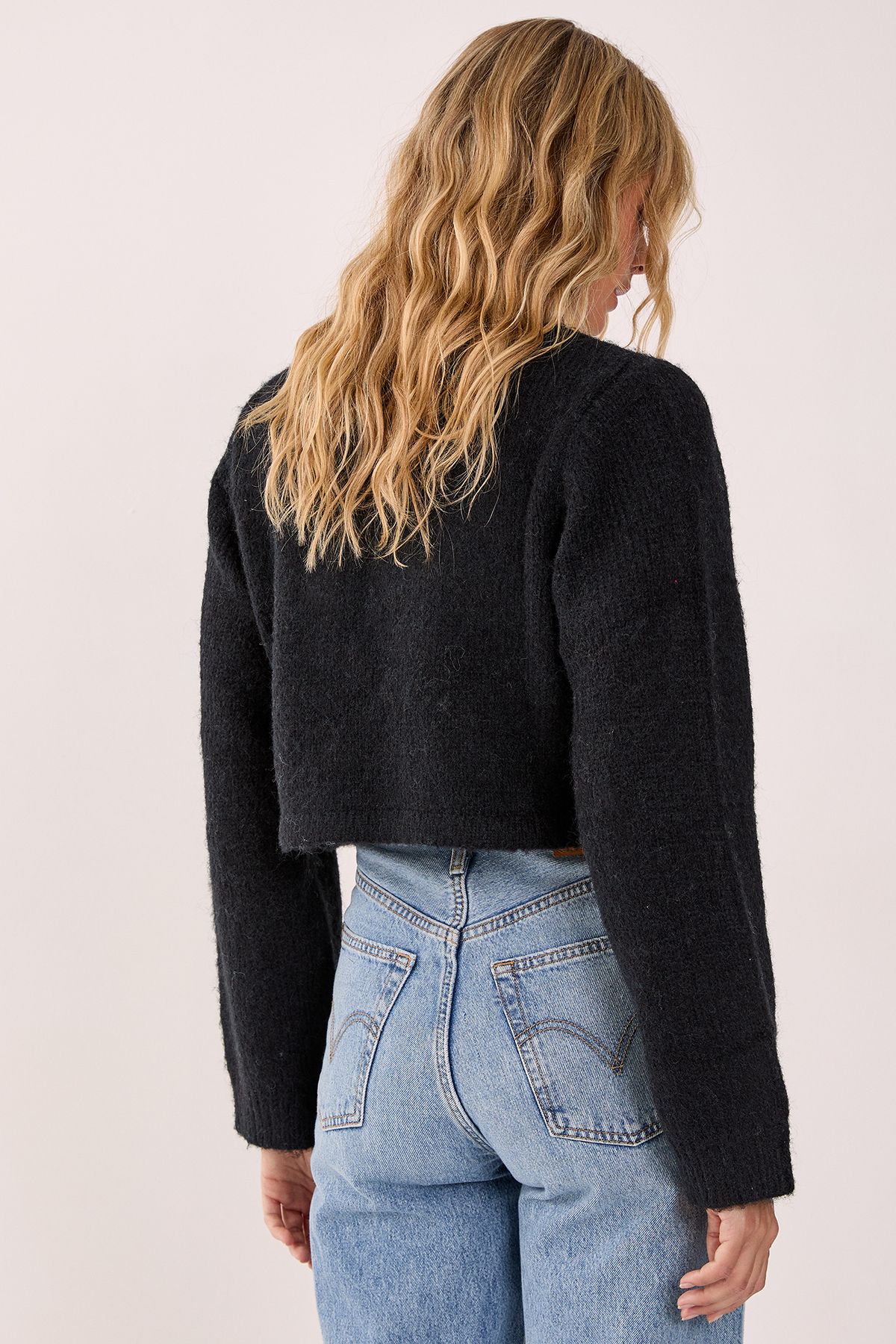 NastyGal Knitted Floral Embroidered Jumper Black image 3