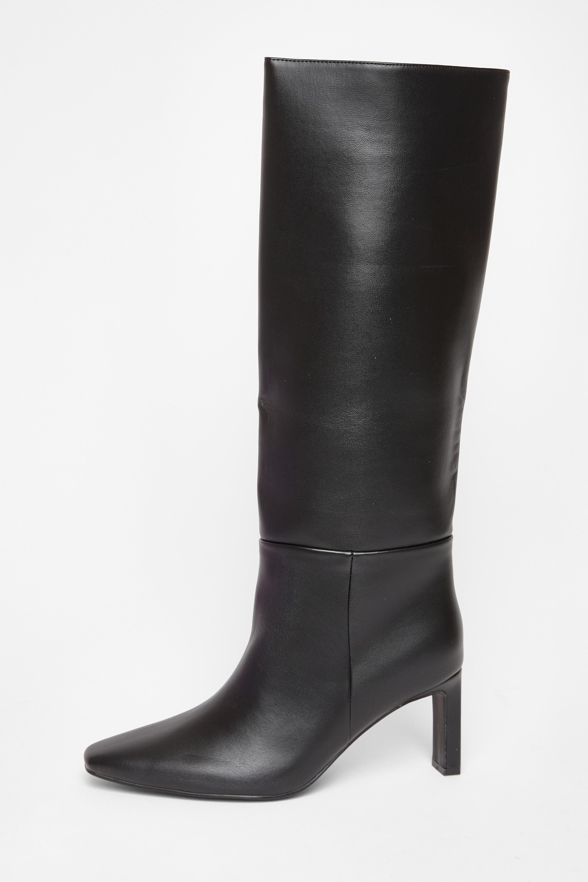 Quiz Black Wide Fit Knee High Boots image 3