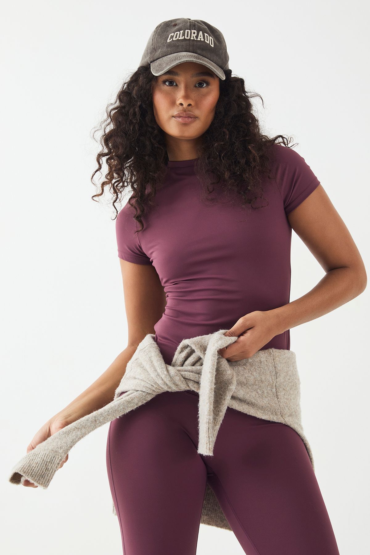 DSGN Studio DSGN Studio Sports Ultra Sculpt Short Sleeve Top Plum image 1