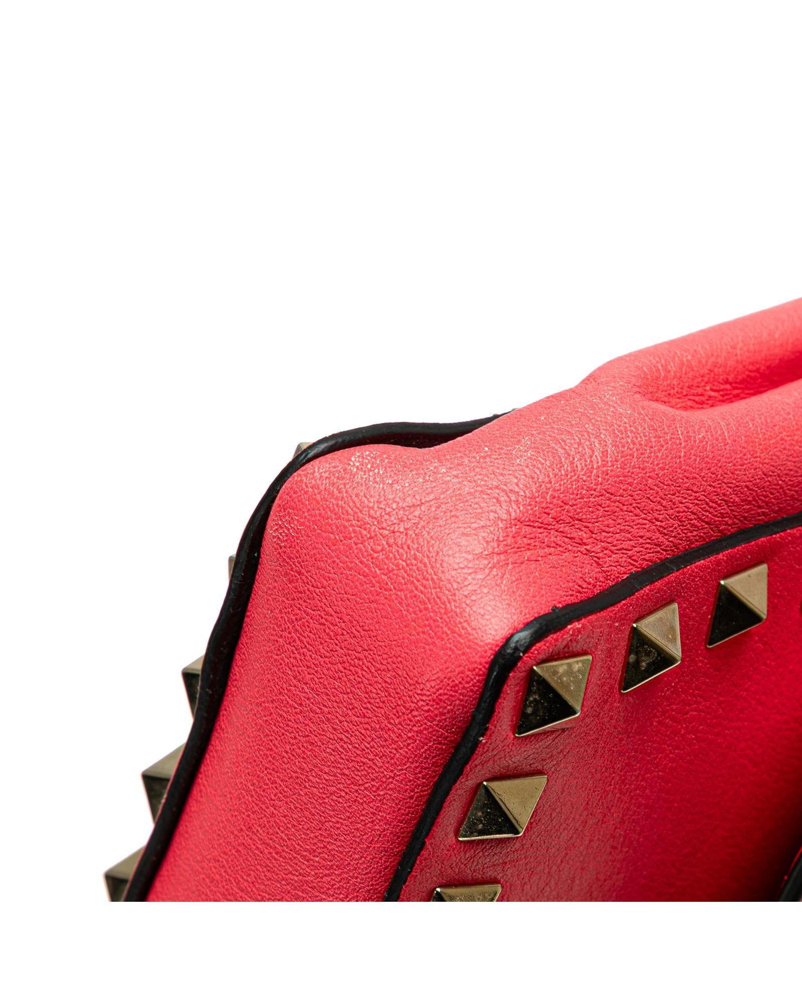 Valentino Preloved Studded Leather Clutch Wo - Pink Clutches image 9