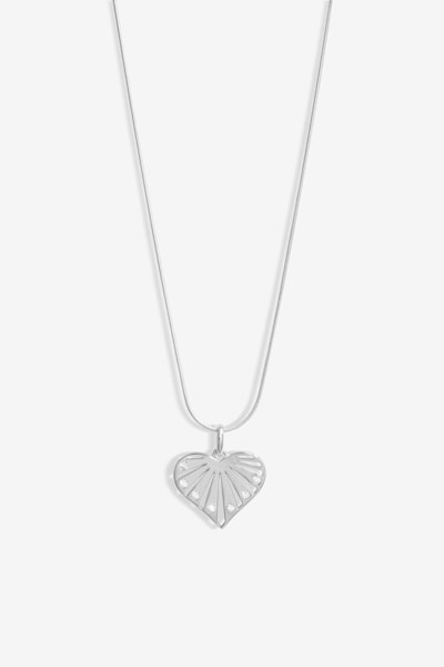 Simply Silver Sterling Silver 925 Cubic Zirconia Cut Out Heart Pendant