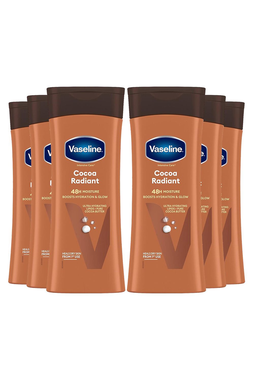 Vaseline 6x of 400ml, Intensive Care Moisture 'Lotion', Cocoa Radian image 1