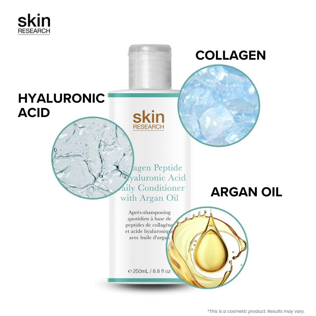 Skin Research Collagen Peptide & Hyaluronic Acid Daily Conditioner with Argan Oil 250ml Twin Value Savings Pack image 3