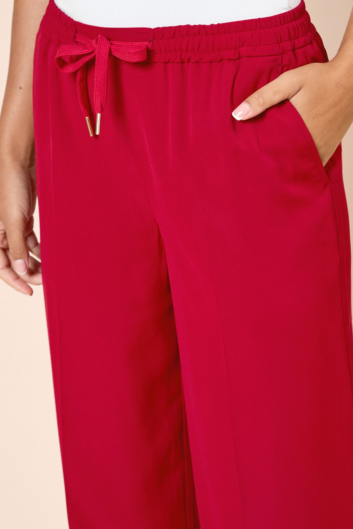 Dorothy Perkins Tie Waist Wide Leg Trousers Red image 5