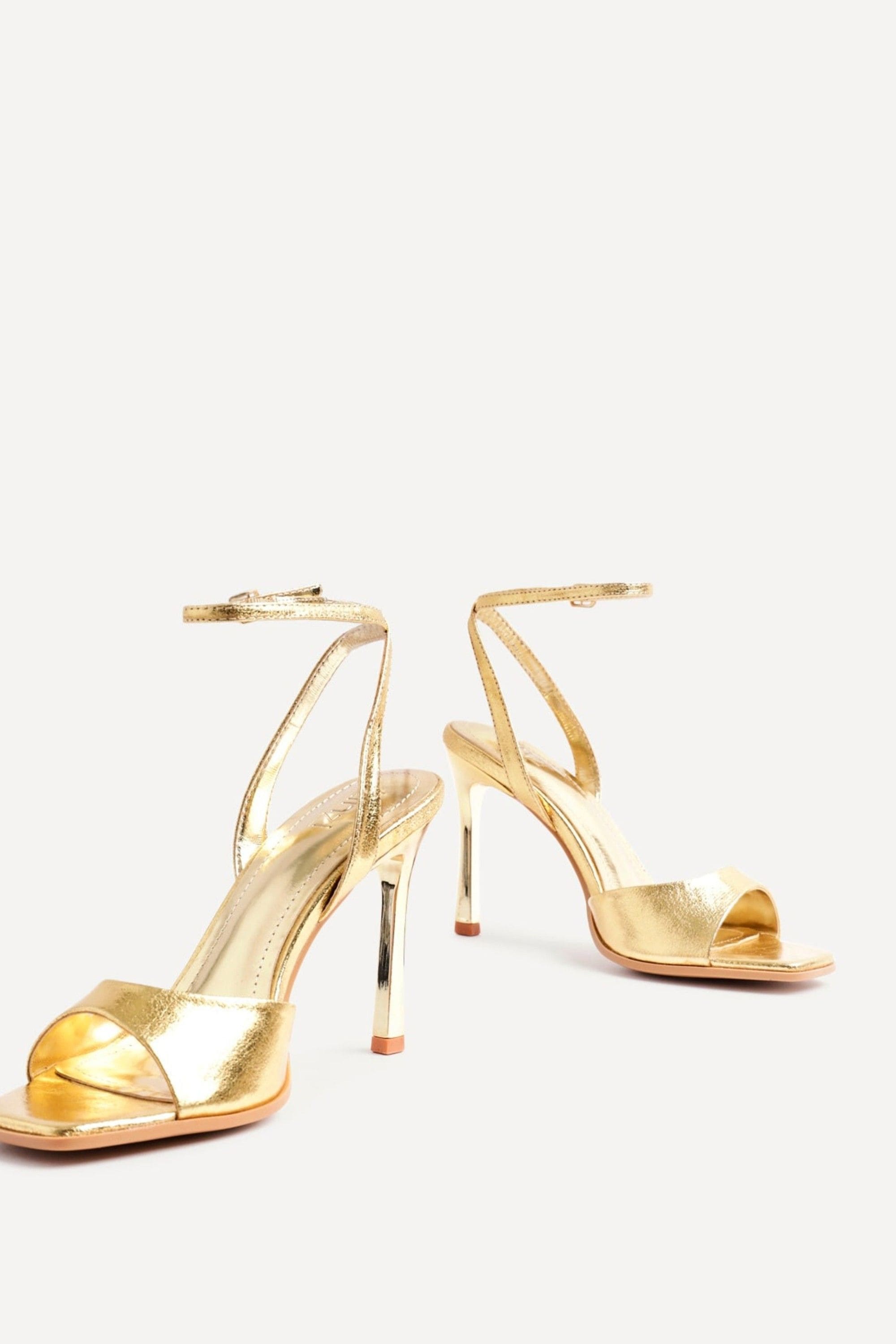 Linzi Jazz Gold Faux Leather Stiletto High Heels image 4
