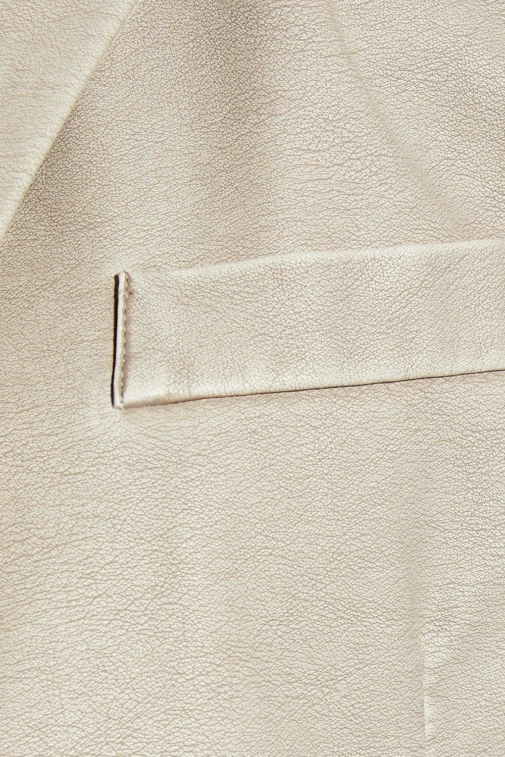 MissPap Leather Look Oversized Blazer Stone image 4