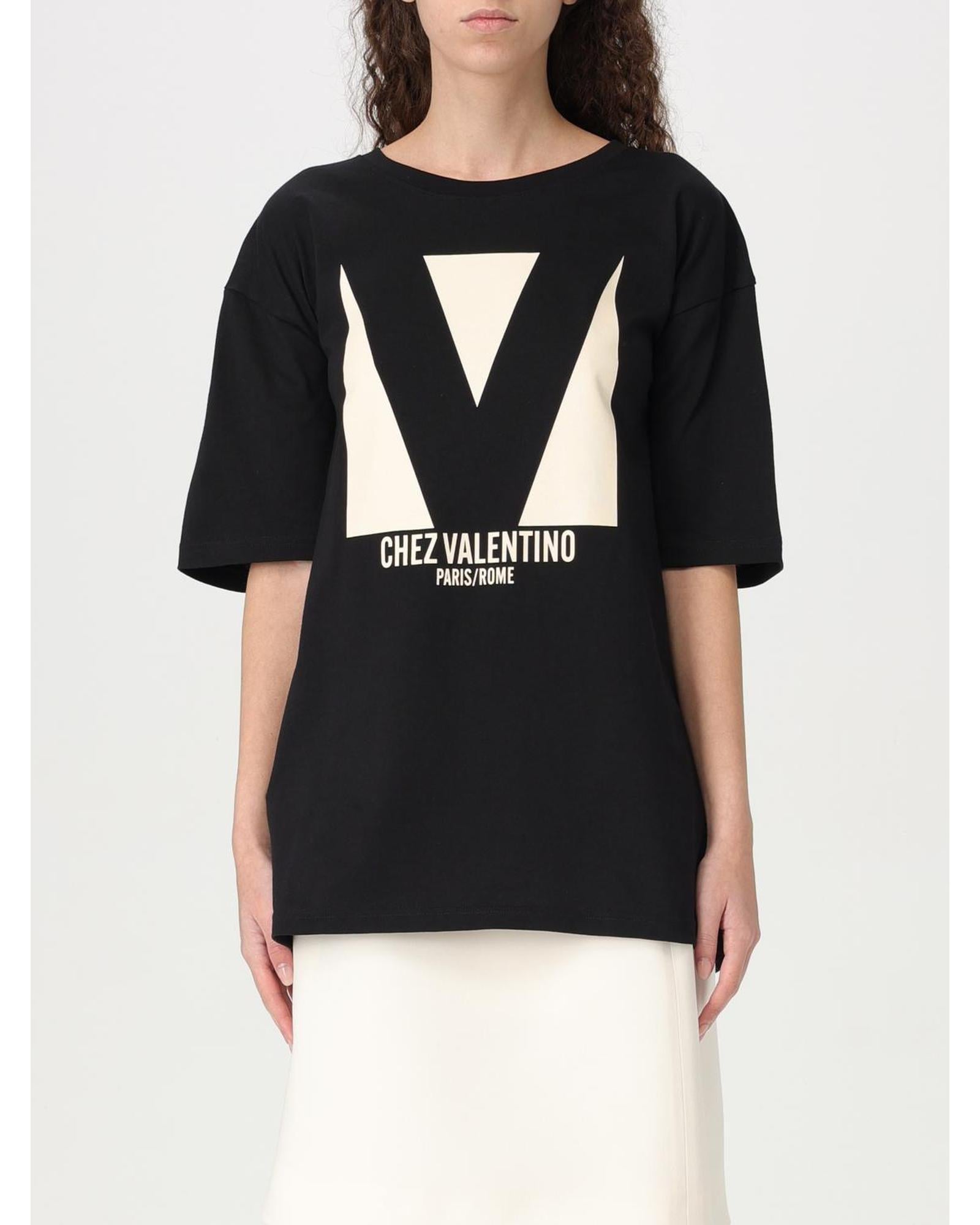 Valentino VGraphic Short Sleeve Tee Wo - Black T-Shirts image 1