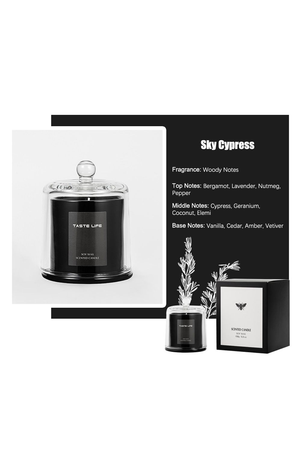SHEONLY Sky Cypress Soy Wax Scented Candle with Bell Shaped Glass Cup image 2