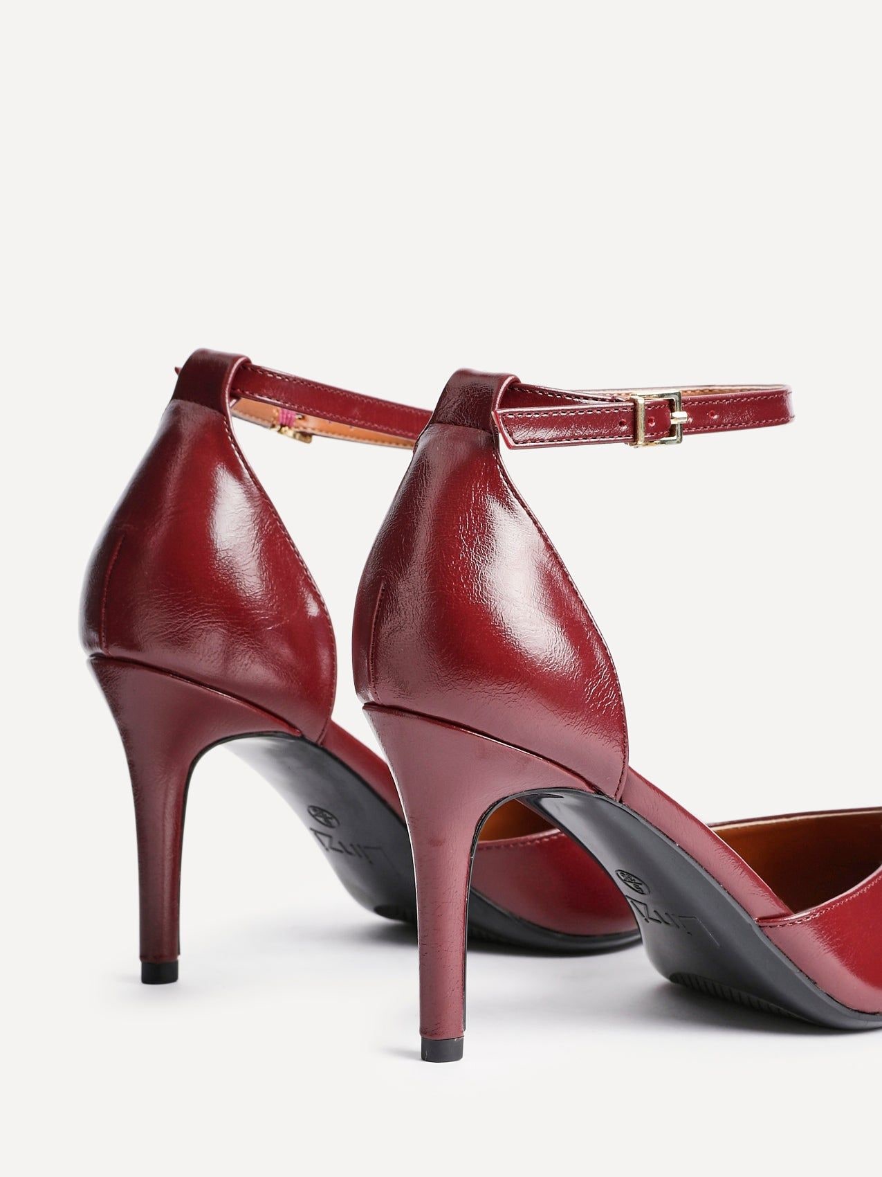 Linzi Thea Burgundy Faux Leather Classic Stiletto Court Heel image 4
