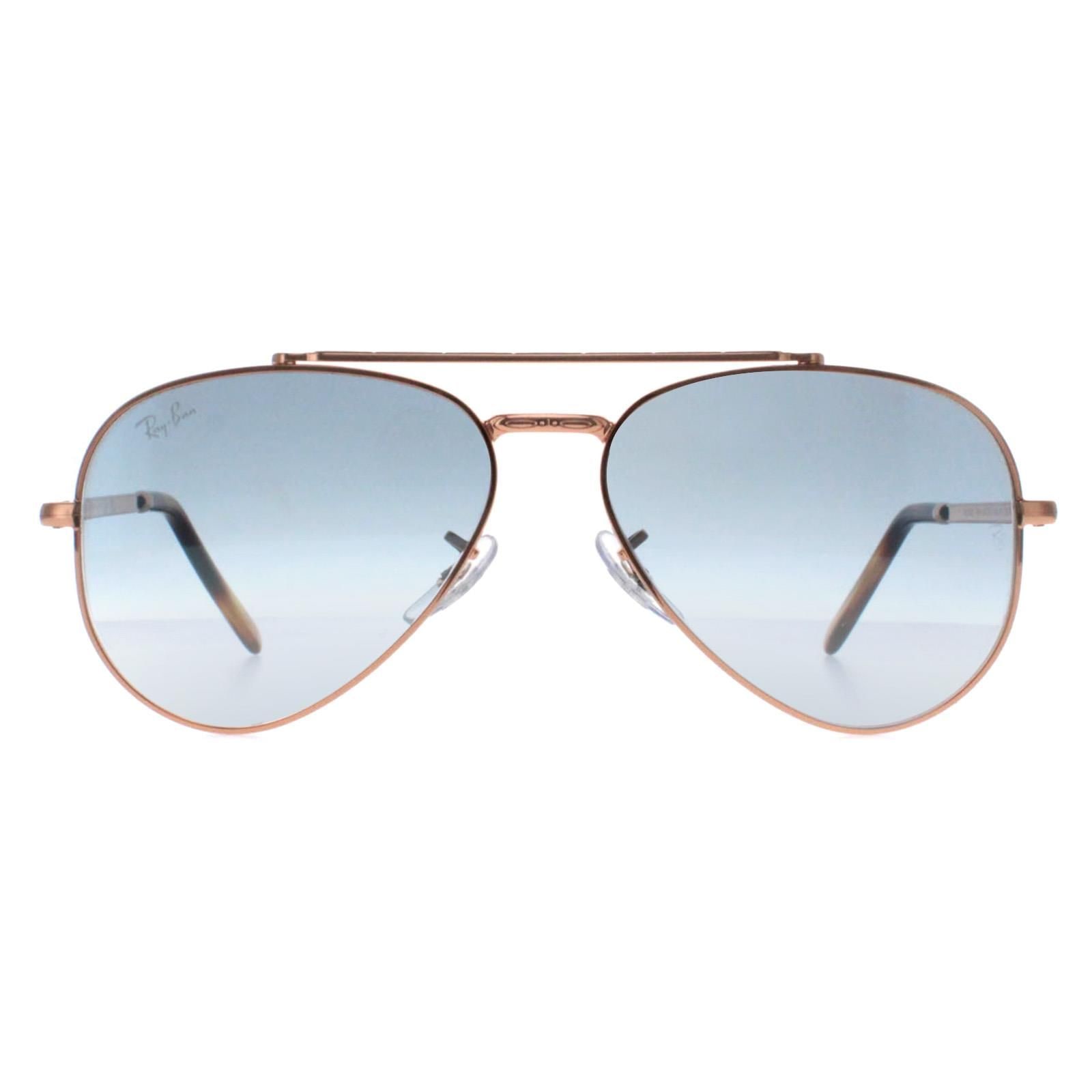 Ray-Ban Aviator Polished Rose Gold Blue Gradient RB3625 New Aviator