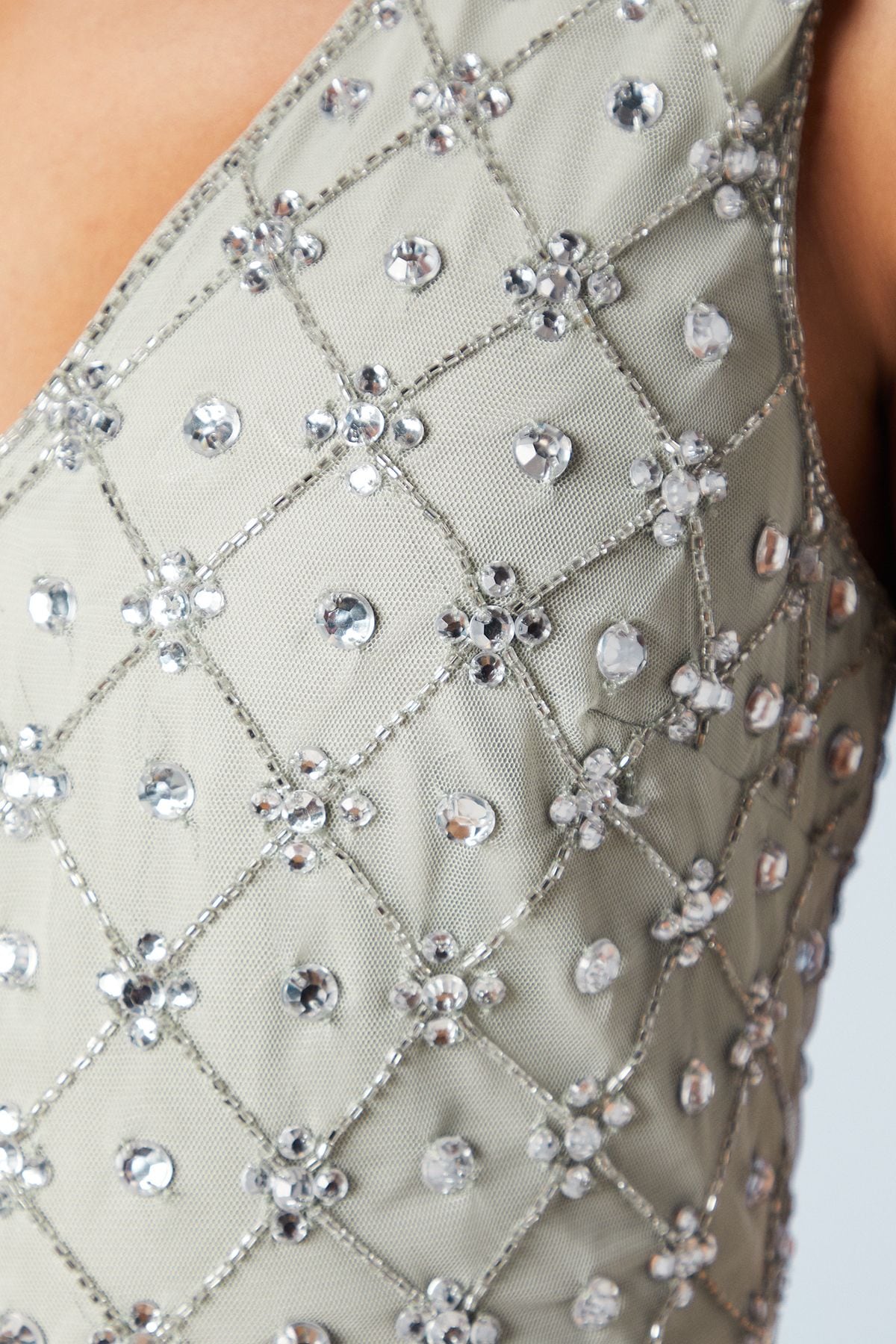 Coast Embellished V Neck Two In One Bridesmaid Dress Sage image 5