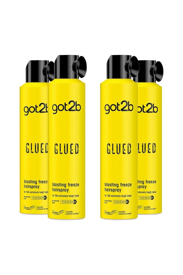 Schwarzkopf Glued Blasting Freeze Hair 'Spray' For Screaming Hold 300ml,4pk