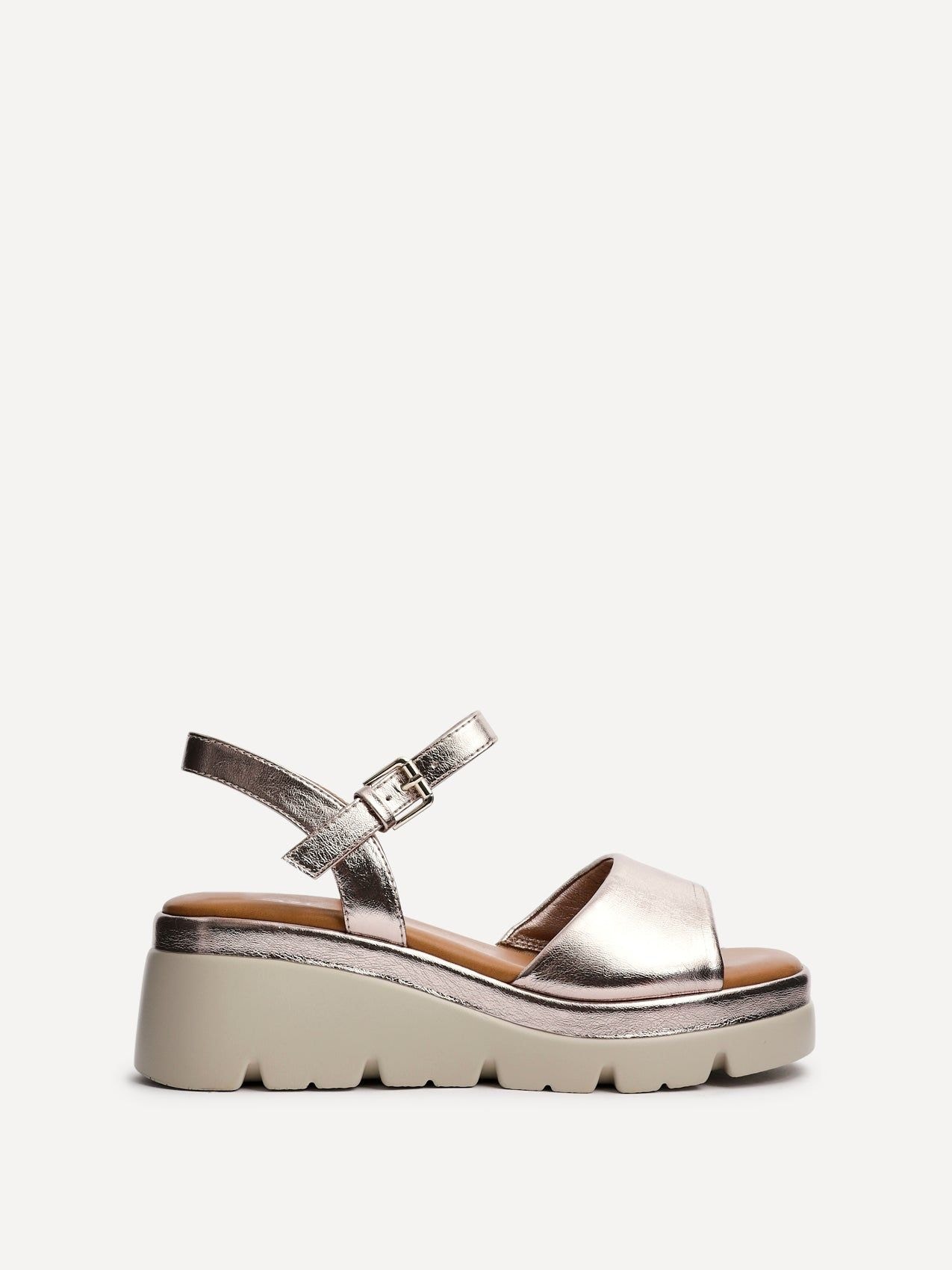Linzi Nyla Rose Gold Platform Cleated Sandals