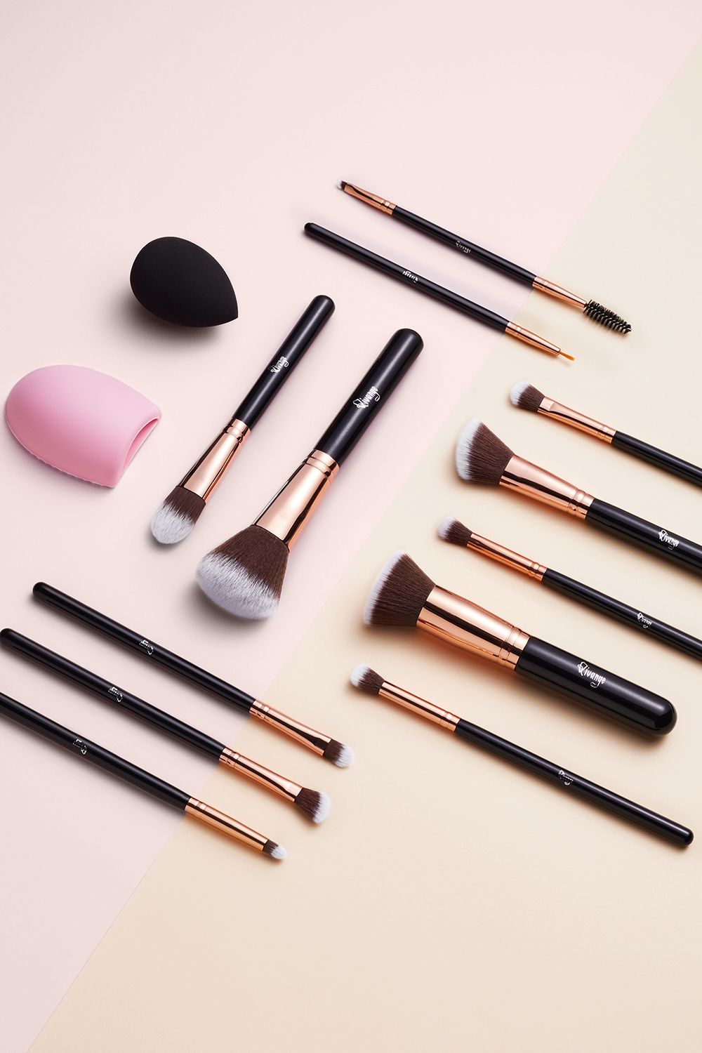 Living and Home 12 Pcs Rose Gold Makeup Brush Set with Makeup Sponge and Brush Egg Gift Set image 6